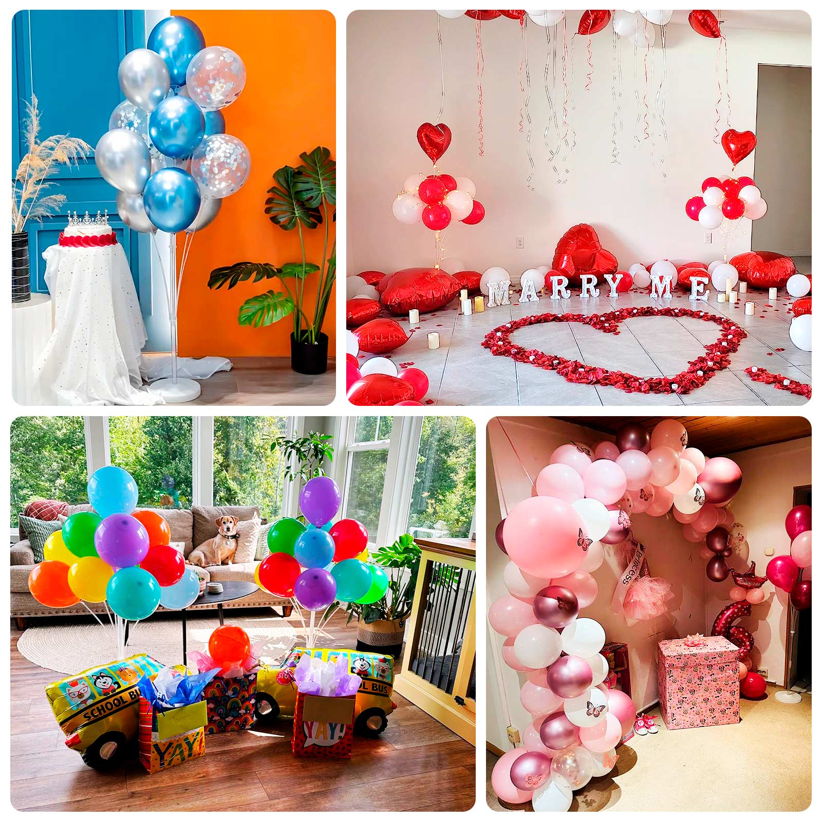 2 Pack Balloon Column Stands – 4.5ft Clear Balloon Tower Kit with Water-Fillable Base for Floor Displays - Image 5