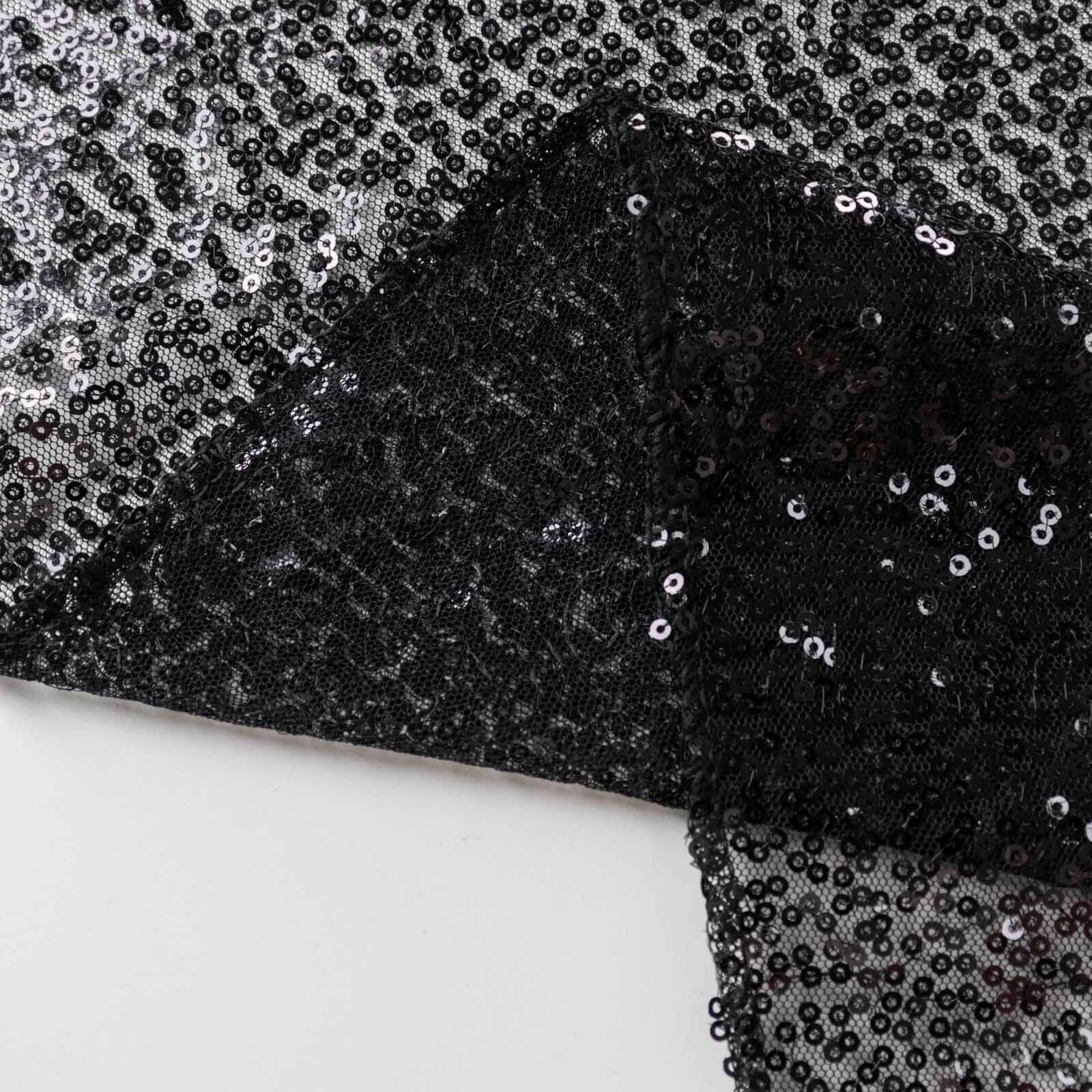 2 Pack Black Sequin Backdrop Drape Curtains with Rod Pockets, Seamless Glitter Mesh Photo Booth Event Divider Panels - 8ftx2ft - Image 8