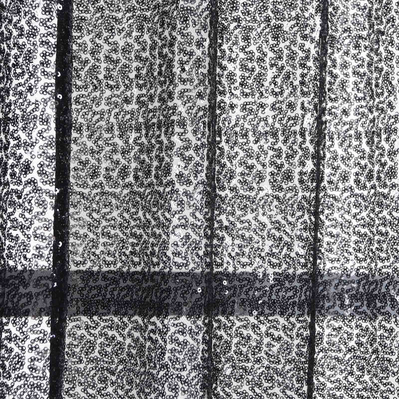 2 Pack Black Sequin Curtains With Rod Pocket Window Treatment Panels 52"x64" - Image 10