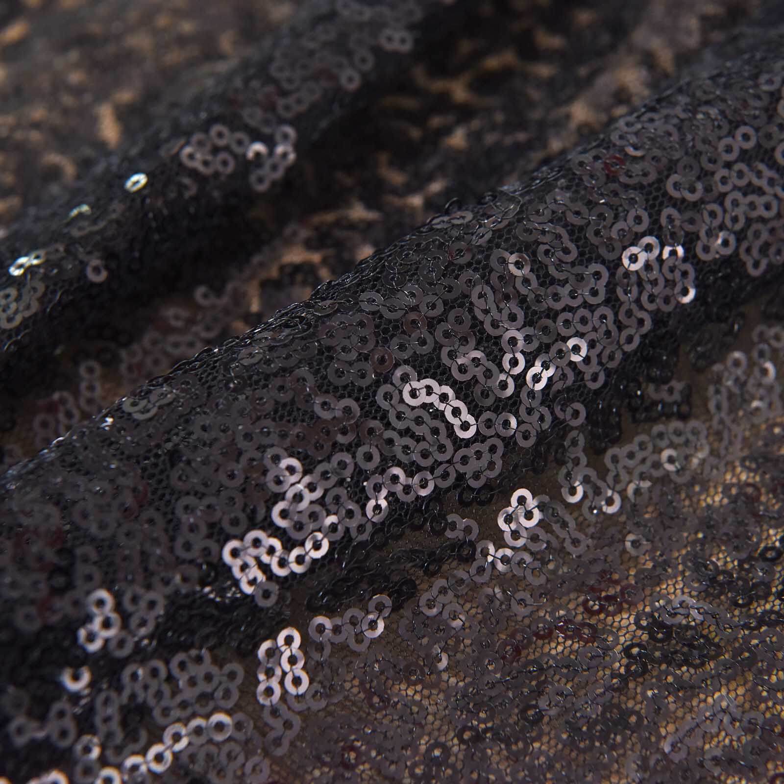 2 Pack Black Sequin Curtains With Rod Pocket Window Treatment Panels 52"x64" - Image 11