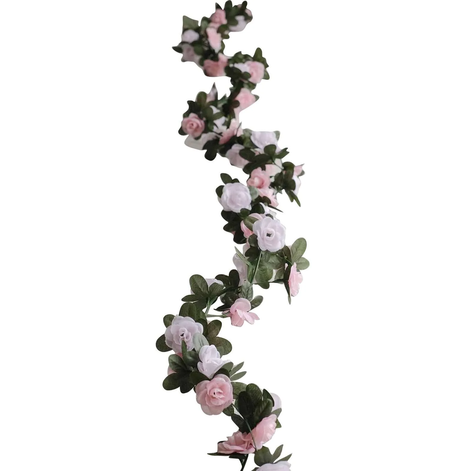 2 Pack Blush Dusty Rose Mini Rose Artificial Silk Rose Vines Hanging Flower Garland with 45 Flower Heads - 8ft - Image 8