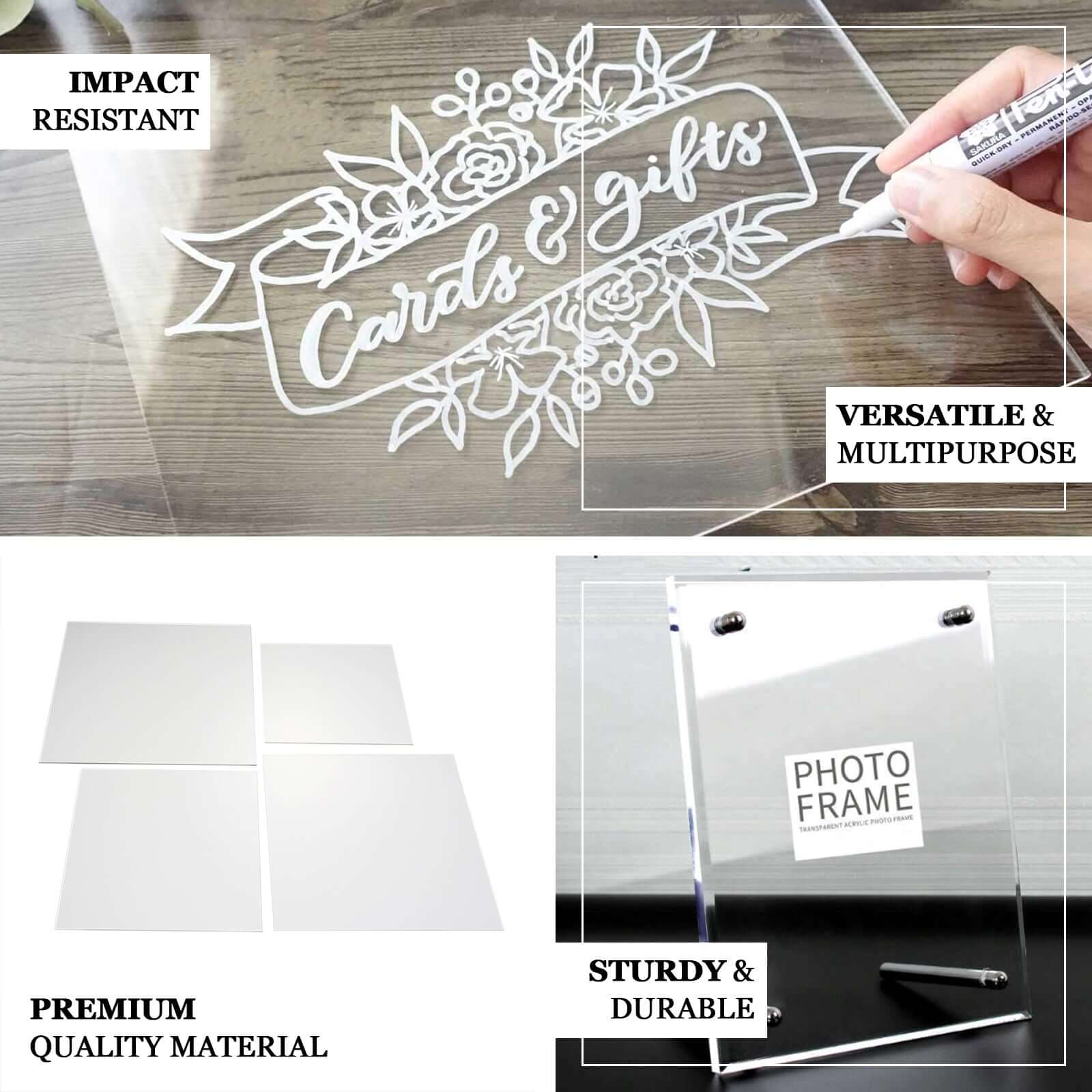 2-Pack Clear Acrylic Plexiglass Sheets 3mm Thick Top Plates 12" Square - Protective Film Coating - Image 4