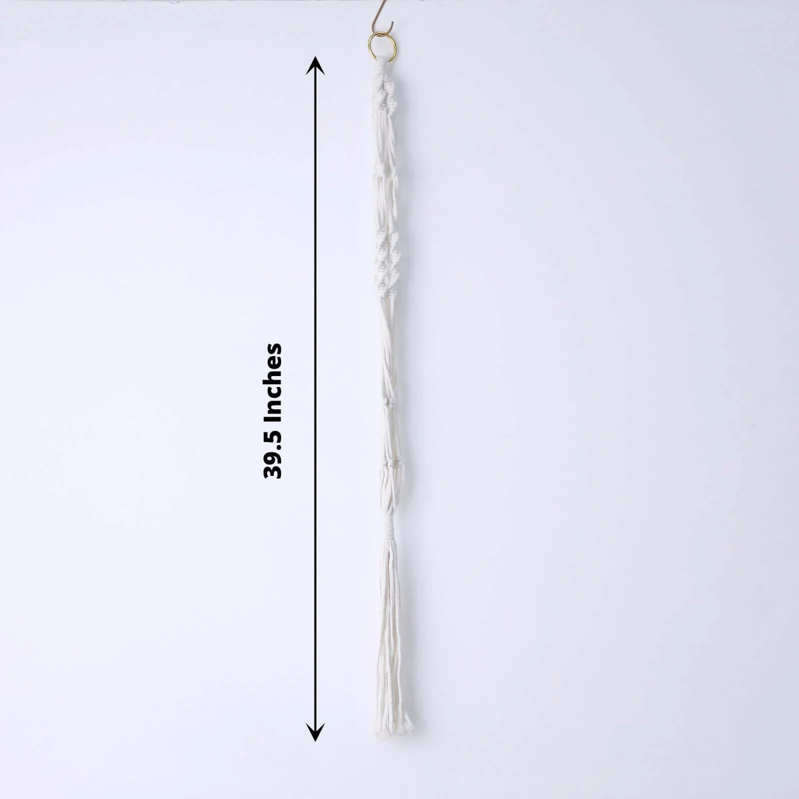 2-Pack Cotton Rope Hanging Planter Baskets Ivory with Tassels - Indoor Decorative Boho Flower Pot Holders - Image 3