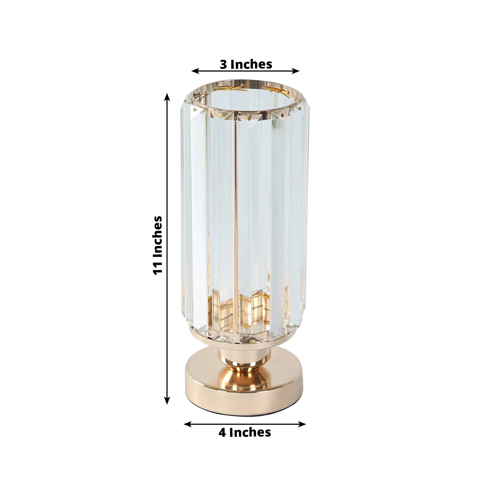 2 Pack Crystal Pendant Hurricane Candle Holders in Gold - Image 2