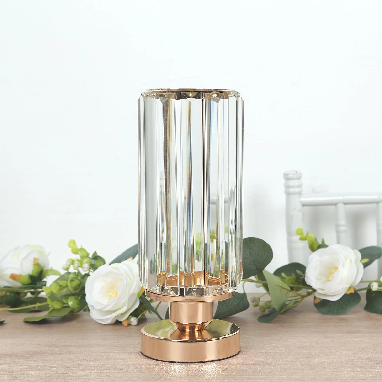 2 Pack Crystal Pendant Hurricane Candle Holders in Gold - Image 8