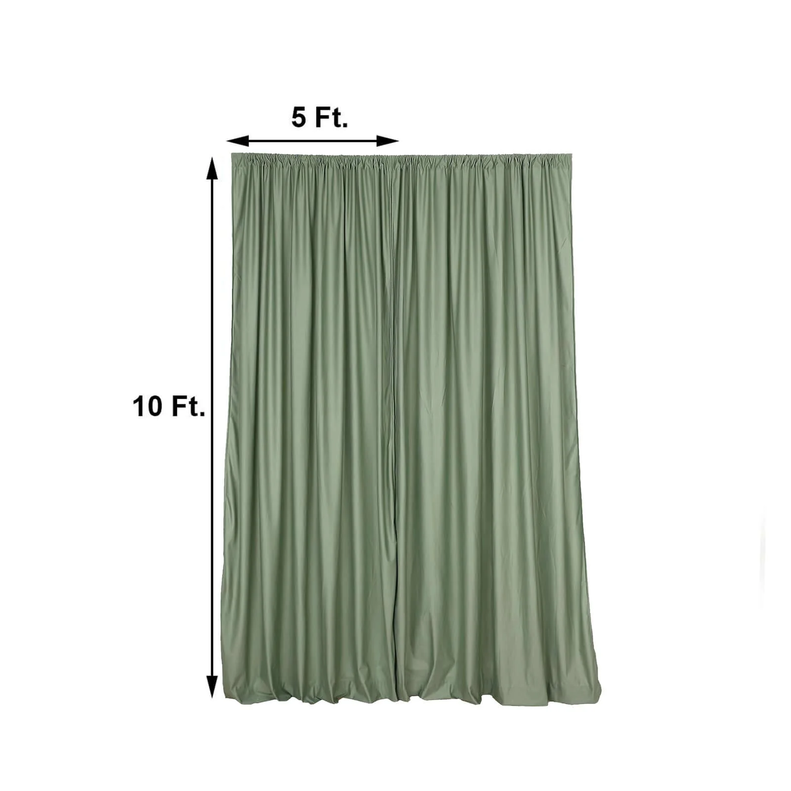2 Pack 5ftx10ft Dusty Sage Green Scuba Polyester Backdrop Drape Curtains, Durable Flame Resistant Event Divider Panels Wrinkle Free With Rod Pockets - Image 3