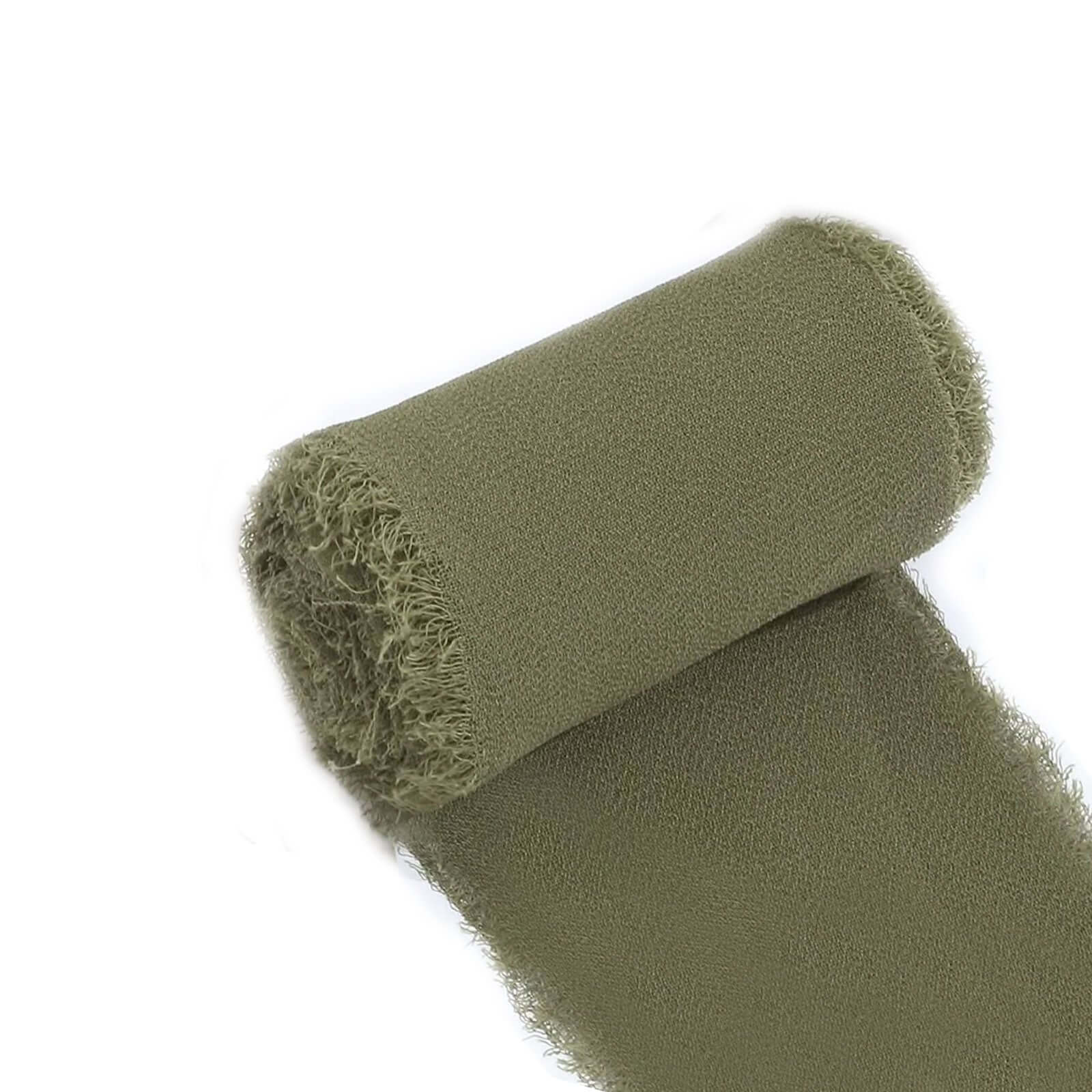 2 Pack Dusty Sage Green Silk-Like Chiffon Linen Ribbon Roll For Bouquets, Wedding Invitations Gift Wrapping 6yd - Image 3