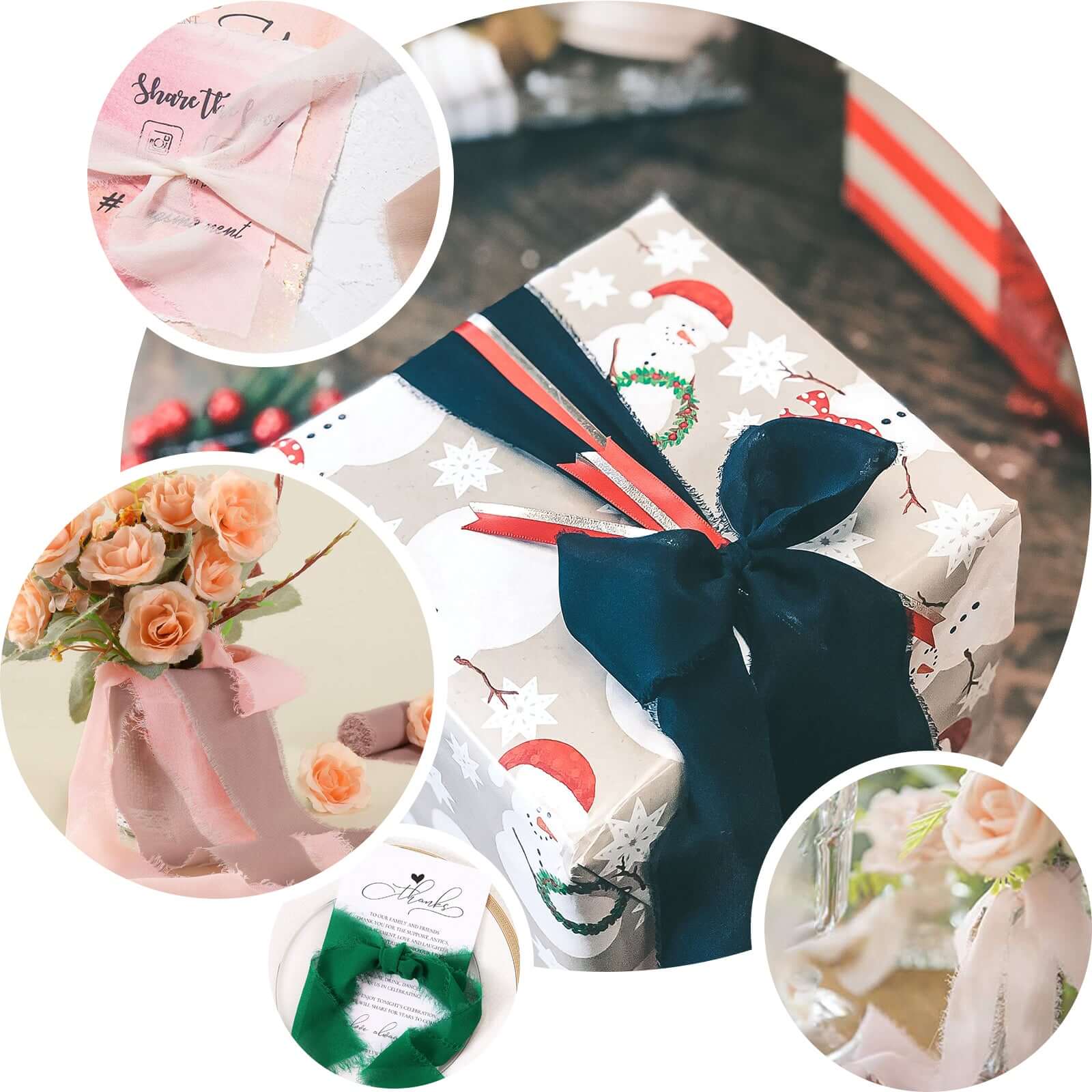 2 Pack Dusty Sage Green Silk-Like Chiffon Linen Ribbon Roll For Bouquets, Wedding Invitations Gift Wrapping 6yd - Image 5