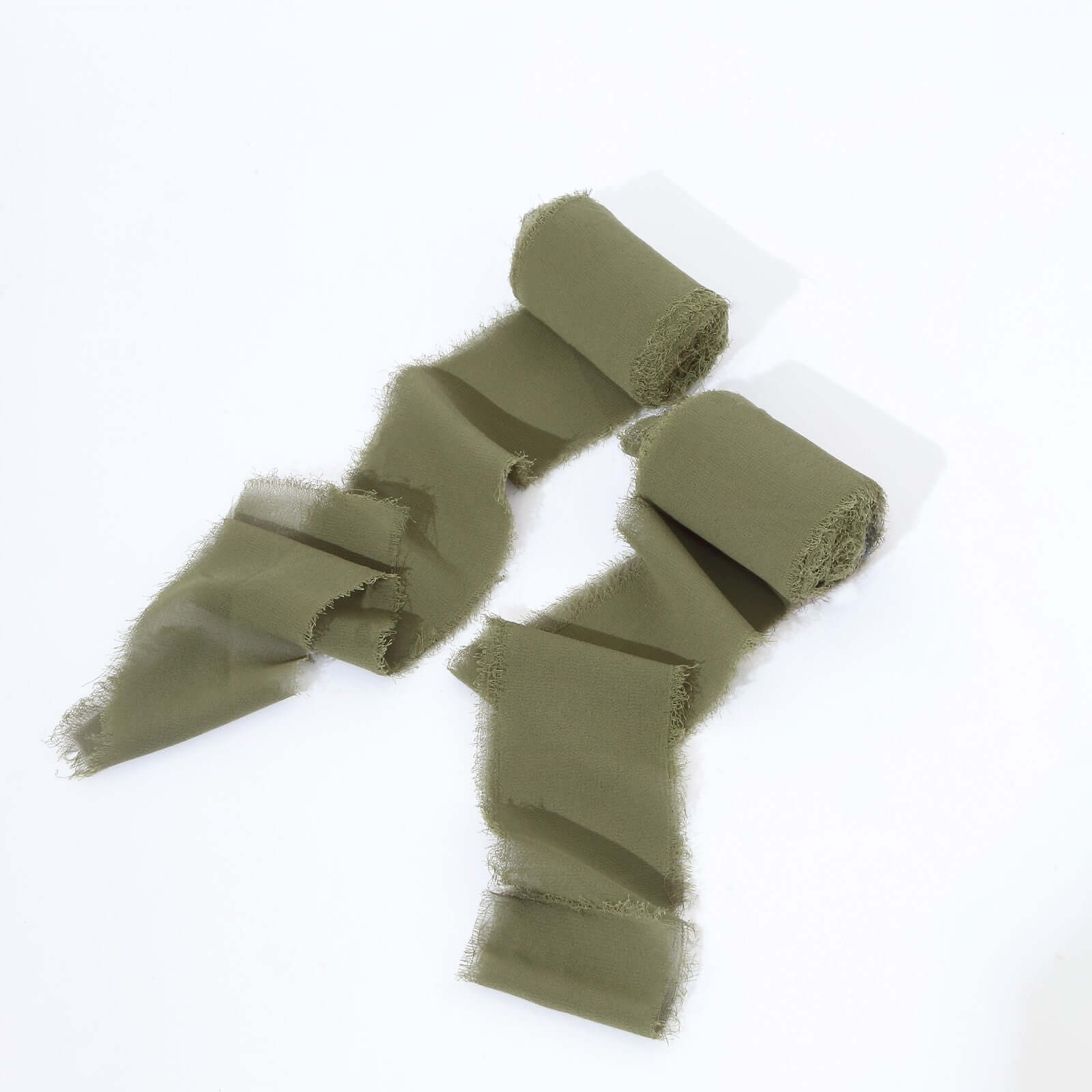 2 Pack Dusty Sage Green Silk-Like Chiffon Linen Ribbon Roll For Bouquets, Wedding Invitations Gift Wrapping 6yd - Image 7