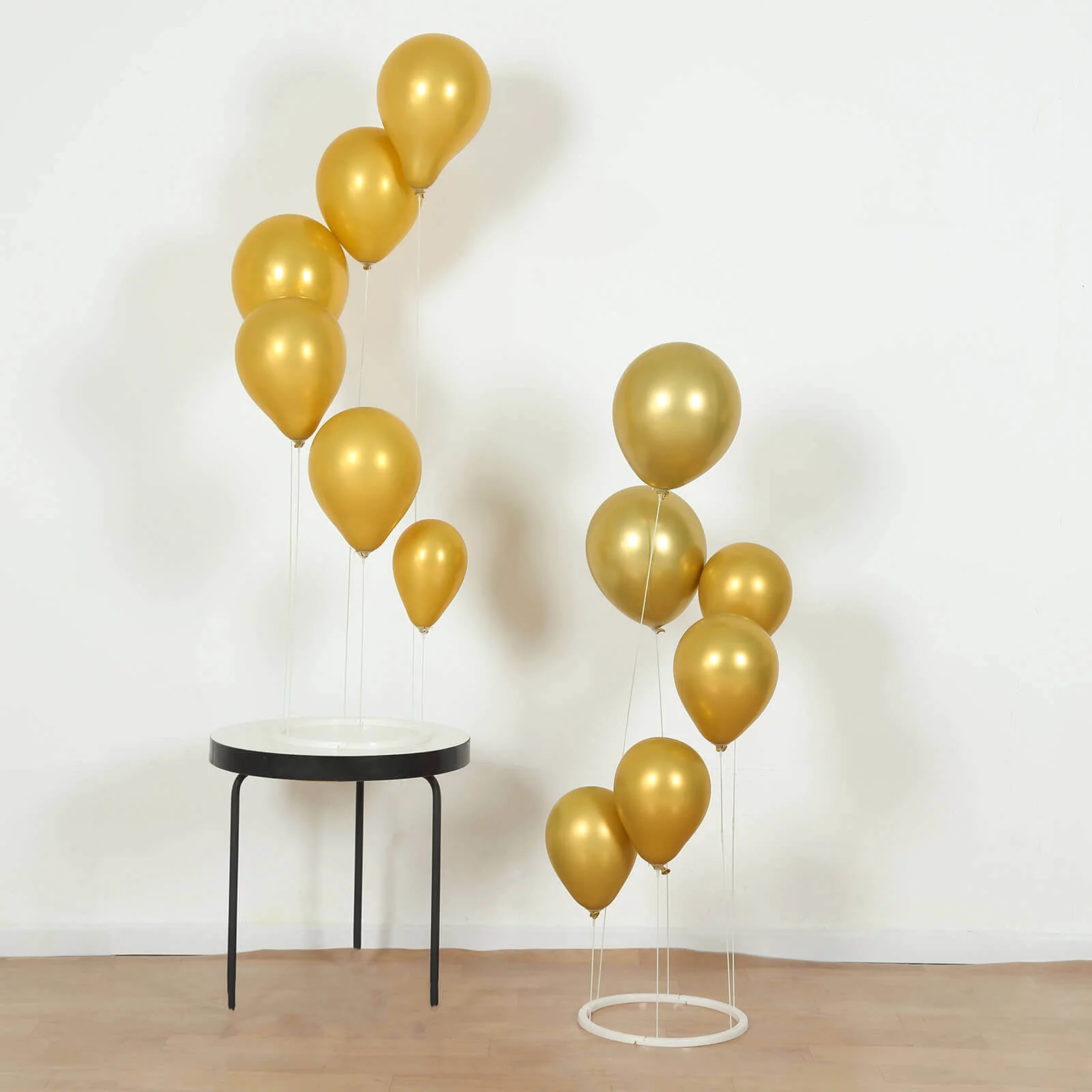2-Pack Floating Balloon Floor Stand Kit - 3ft Tall, White Spiral Balloon Holder with Round Base for Party Decorations - Image 2