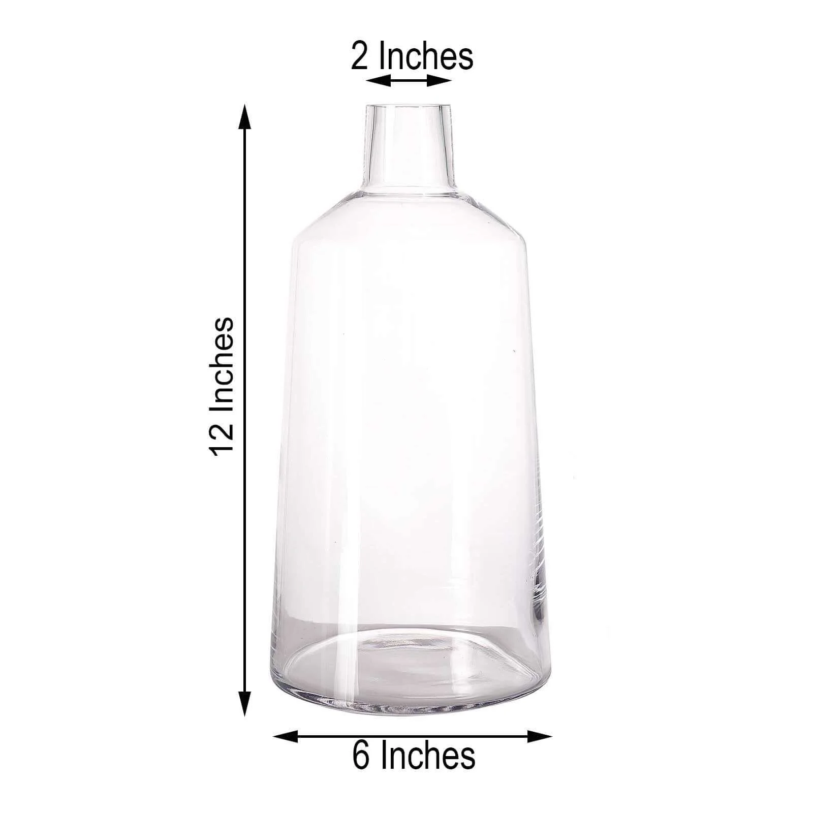 2-Pack Glass Bud Vases Tapered Neck 12" Clear - Decorative Floral Wedding Centerpieces - Image 3