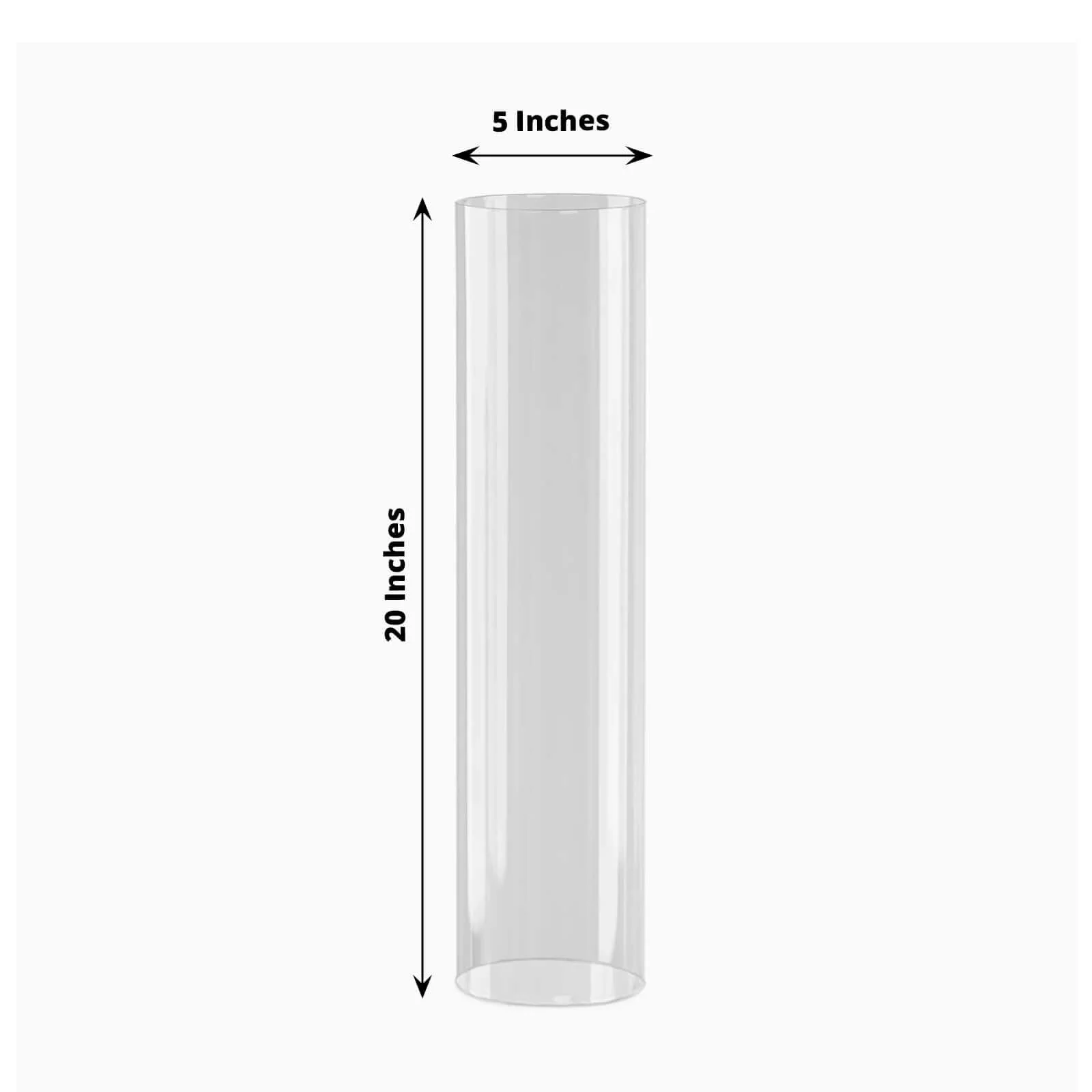2-Pack Glass Candelabra Shades Open End Hurricane Design 20" Clear - Stylish Table Centerpiece for Weddings & Gatherings - Image 3
