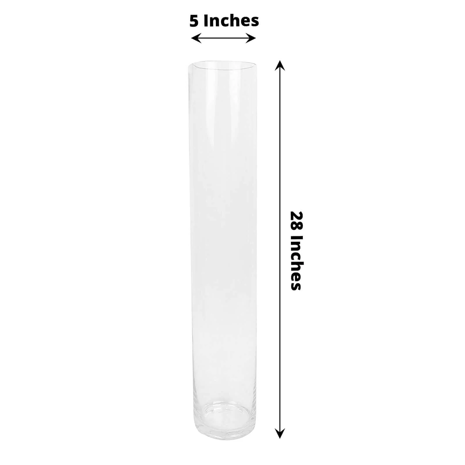 2-Pack Glass Flower Vases Heavy Duty Cylinder Design 28" Clear - Durable Centerpieces for Events - Image 3