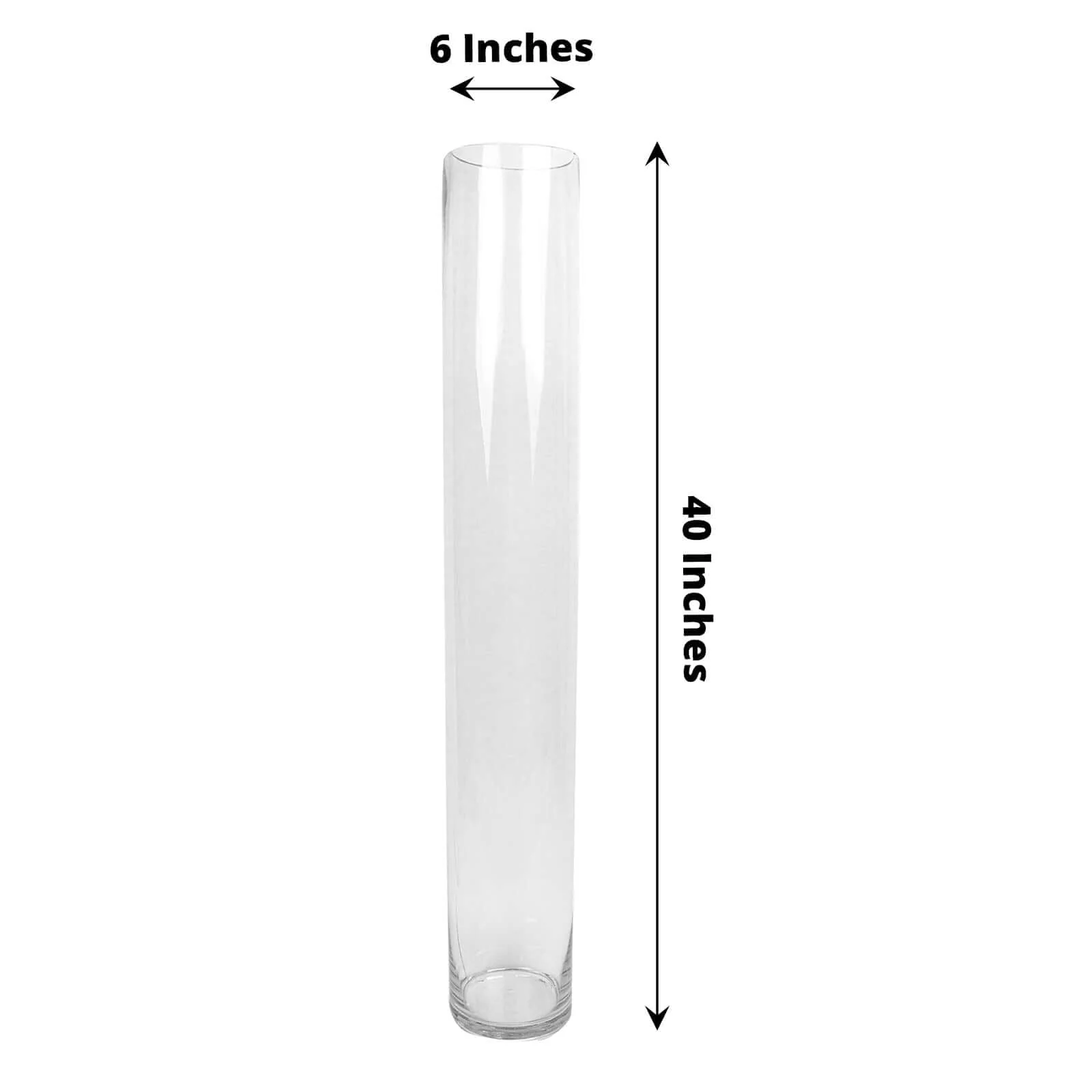 2-Pack Glass Flower Vases Heavy Duty Cylinder Design 40" Clear - Durable Centerpieces for Events - Image 3