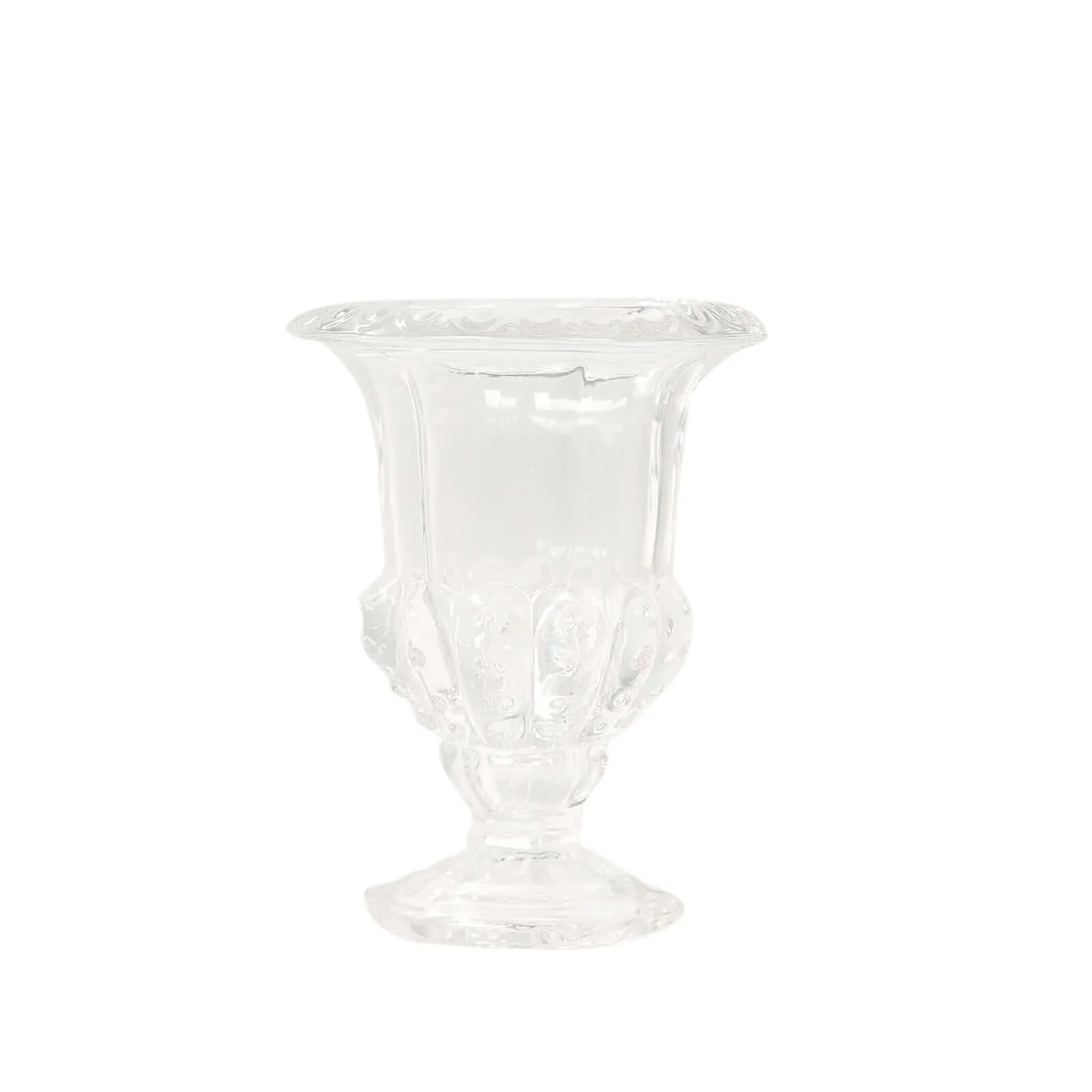 2-Pack Glass Flower Vases Mini Pedestal 6" in Classic Roman Urn Style Clear - Refined Table Centerpieces - Image 7