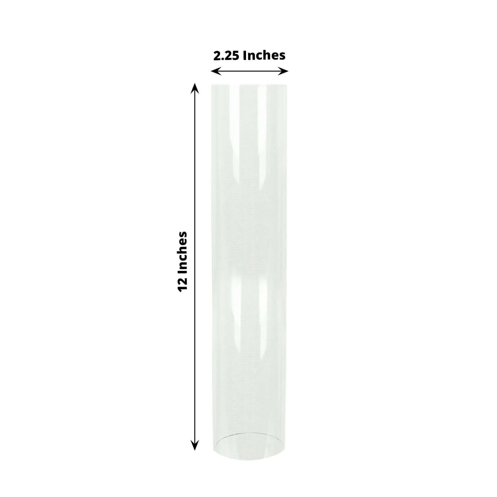 2-Pack Glass Pillar Hurricane Candle Shades 12" - Clear Chimney Tube with 2.25" Wide Open Ends - Image 3