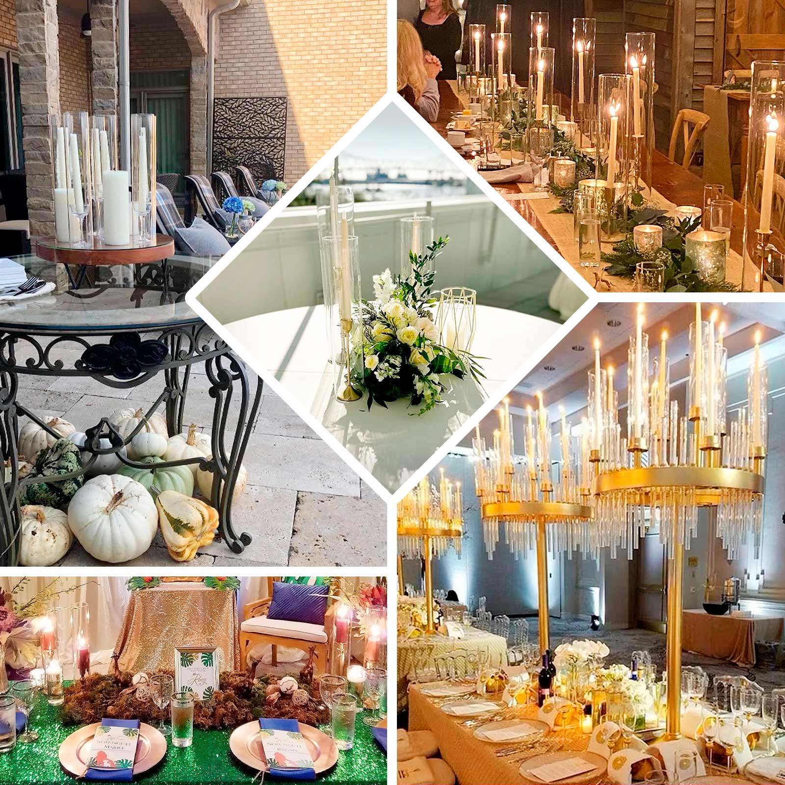 2-Pack Glass Pillar Hurricane Candle Shades 12" - Clear Chimney Tube with 2.25" Wide Open Ends - Image 5