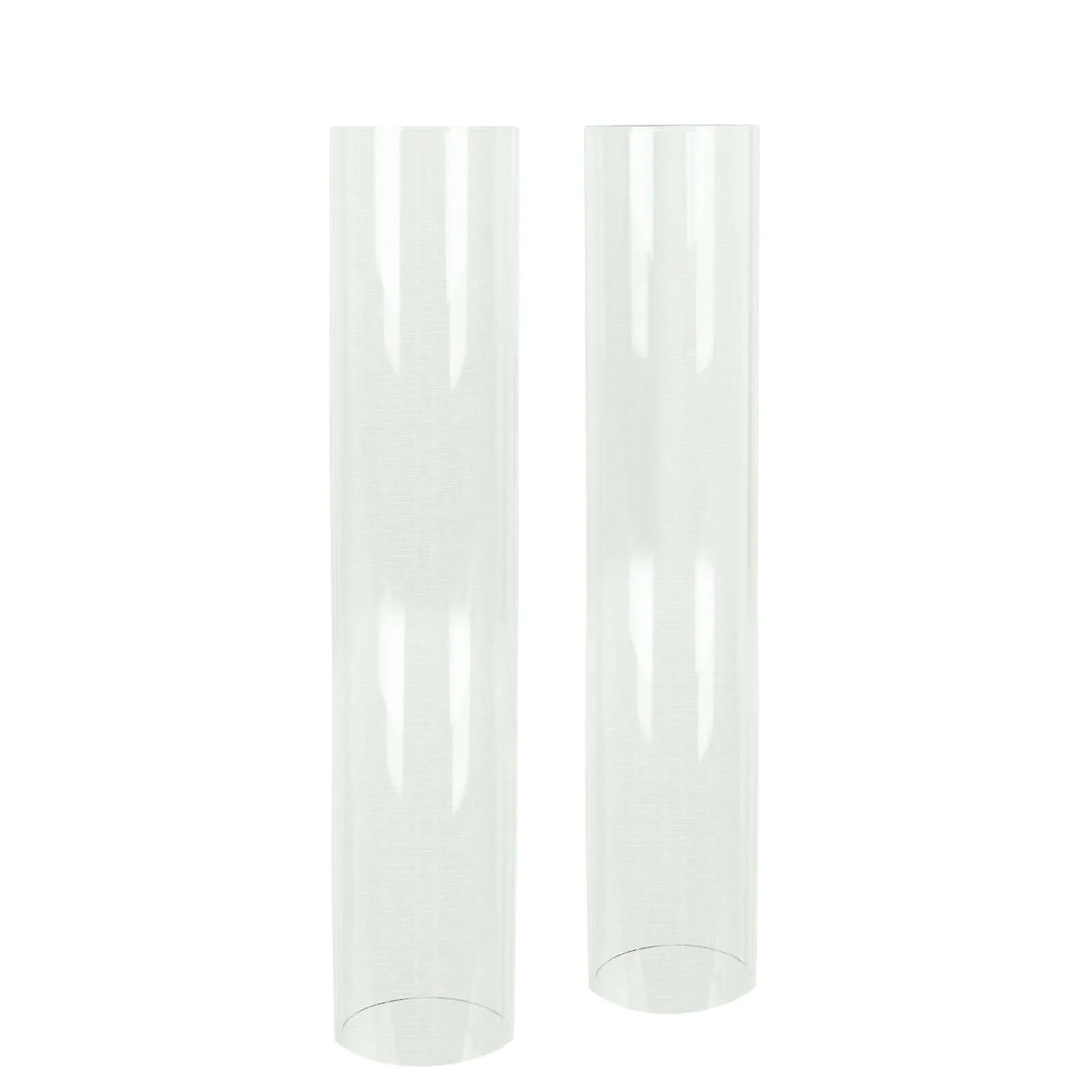 2-Pack Glass Pillar Hurricane Candle Shades 12" - Clear Chimney Tube with 2.25" Wide Open Ends - Image 7
