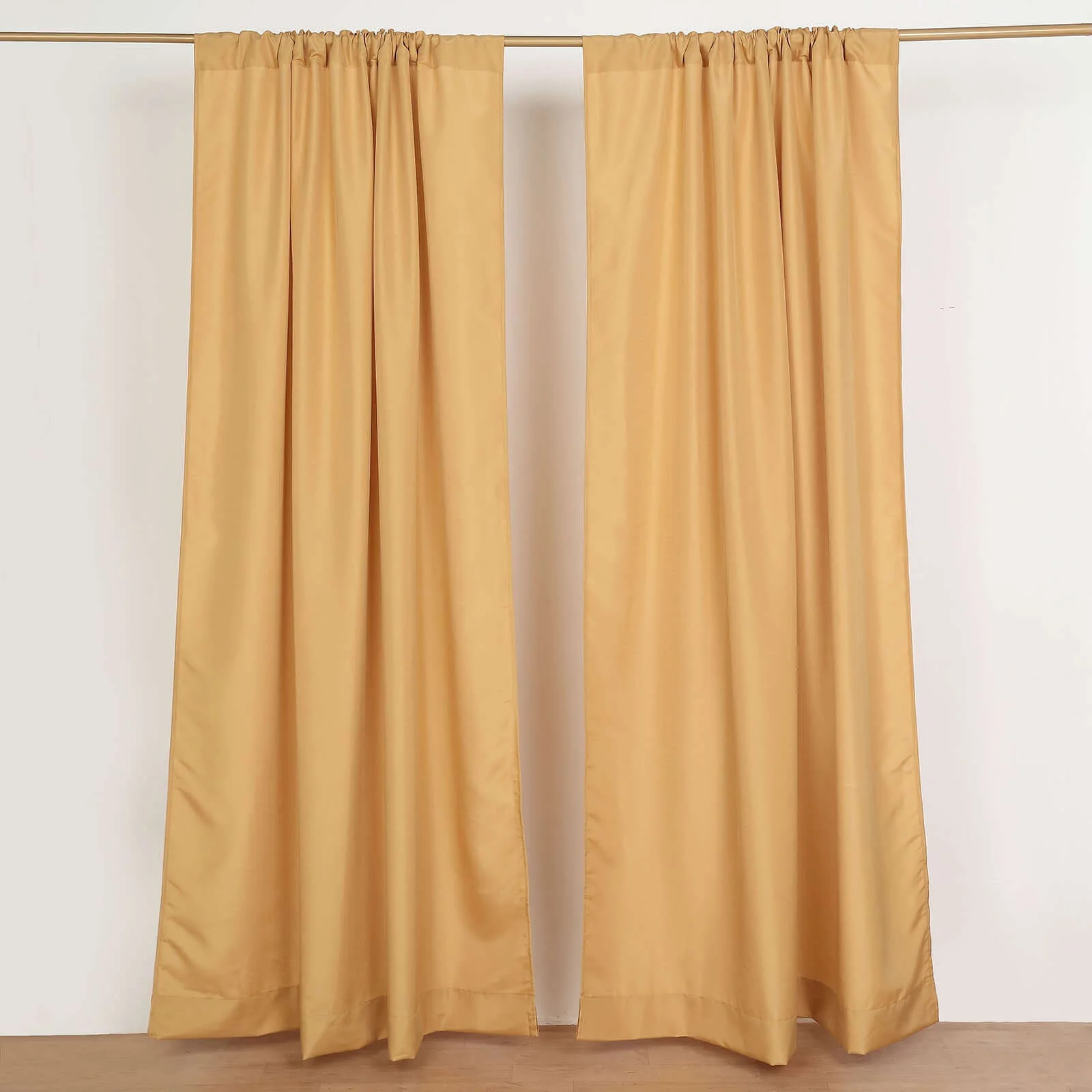 2 Pack 5ftx8ft Gold Polyester Backdrop Drape Curtains With Rod Pockets, Event Divider Panels 130GSM - Image 7