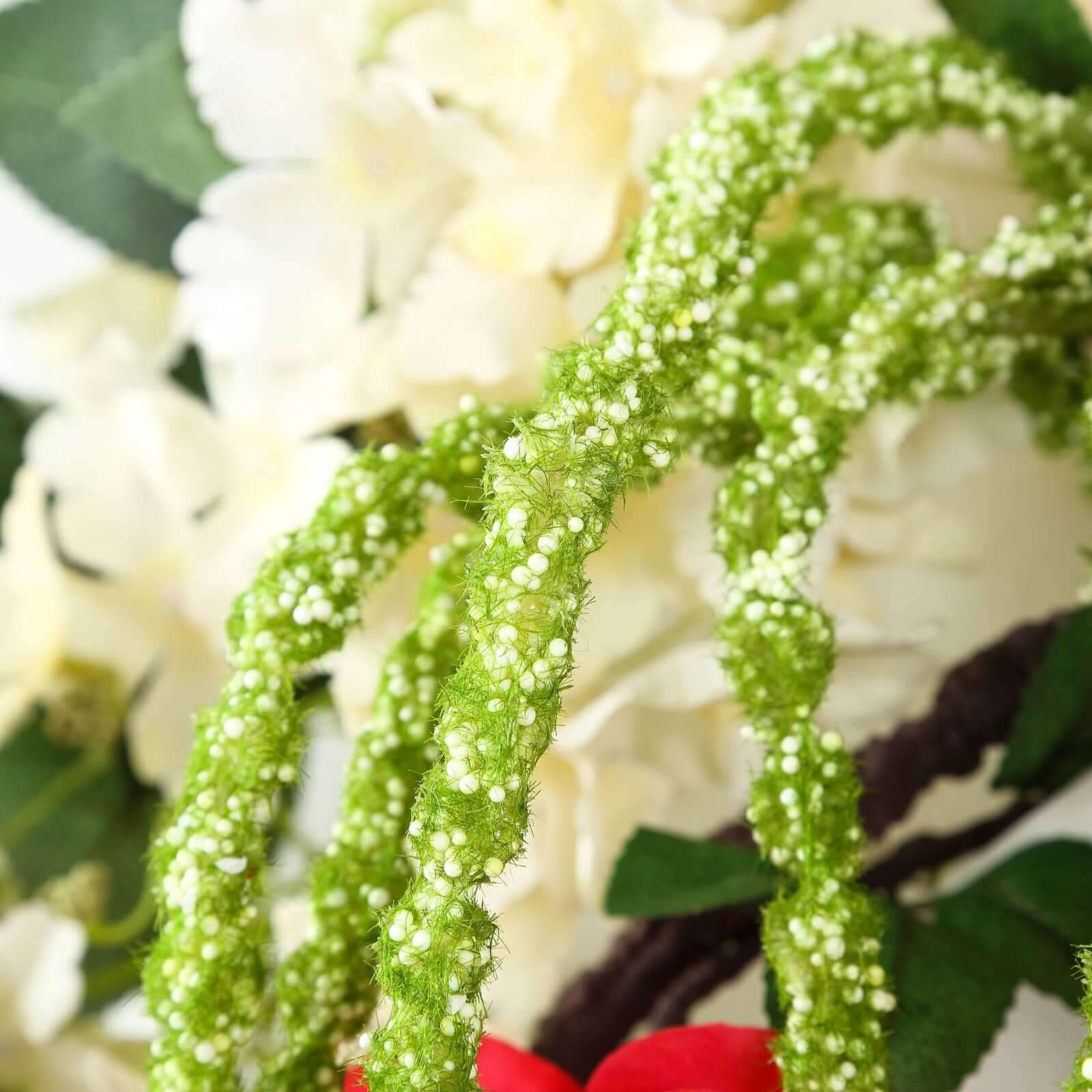 2 Pack Green Artificial Amaranthus Flower Stem Spray and Ivy Leaves 32" - Image 7