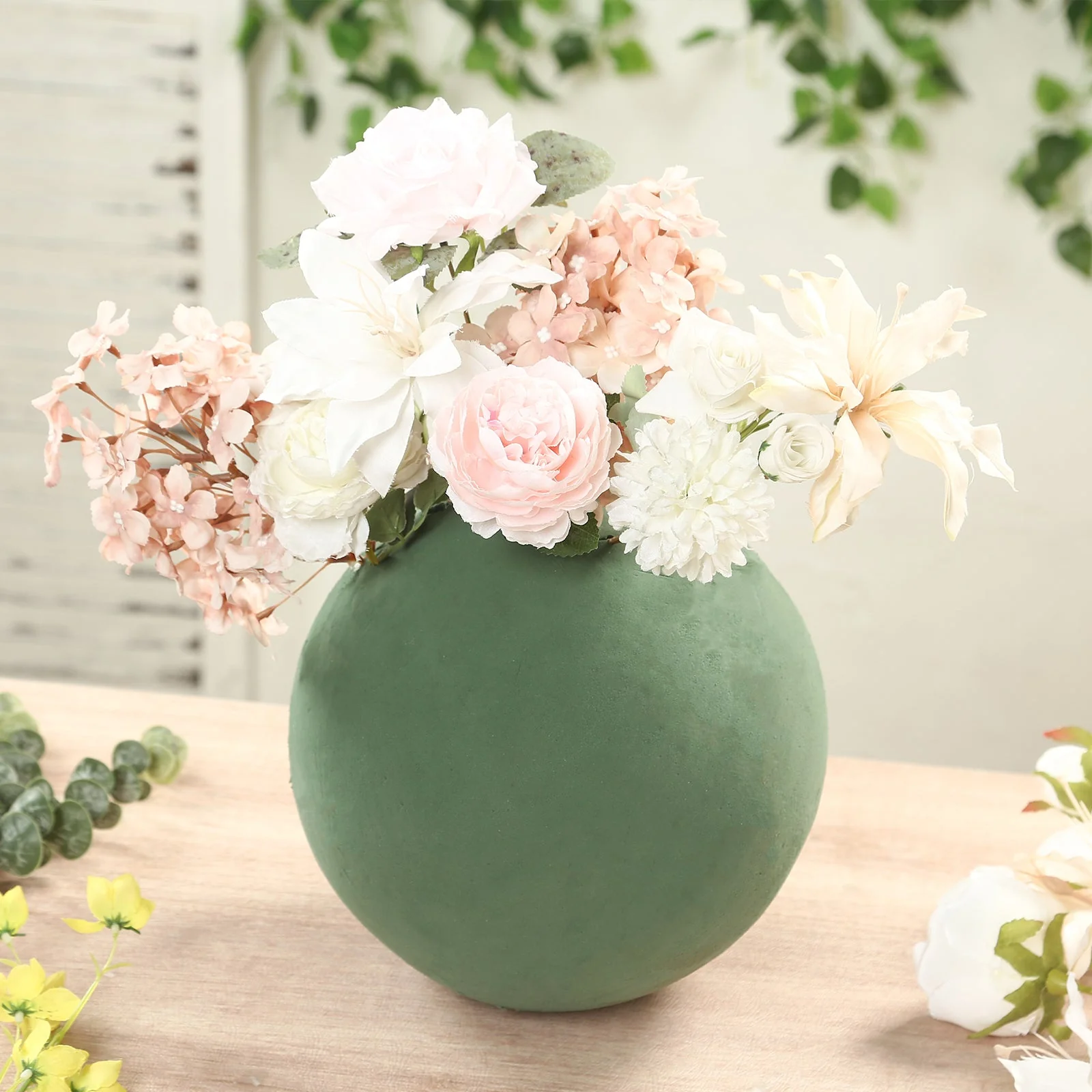 2-Pack Green DIY Flower Arrangements Craft Foam Ball, Smooth Floral Foam Ball 10" - Image 3