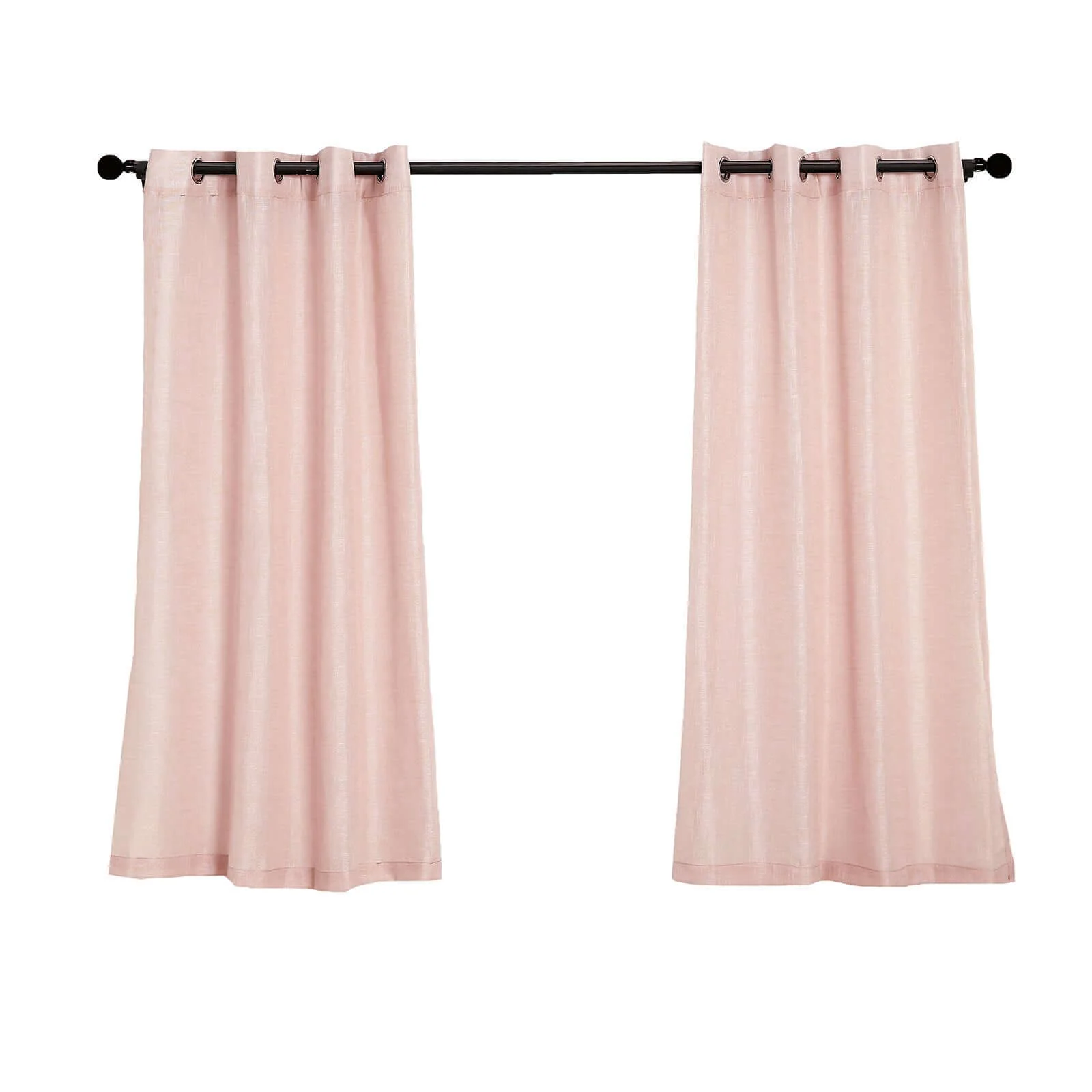2 Pack Handmade Blush Faux Linen Curtains, Curtain Panels With Chrome Grommets 52"x64" - Image 13