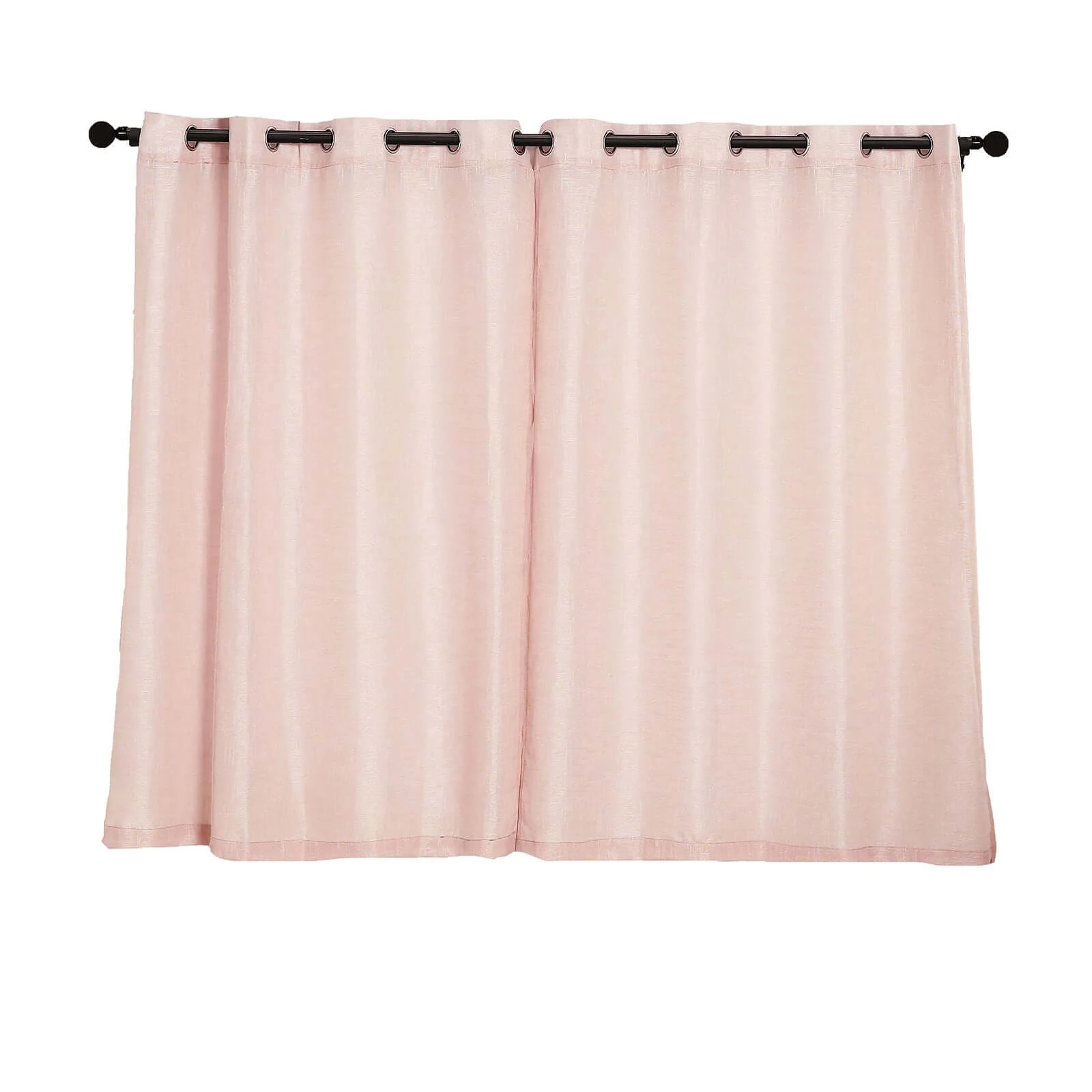 2 Pack Handmade Blush Faux Linen Curtains, Curtain Panels With Chrome Grommets 52"x64" - Image 15