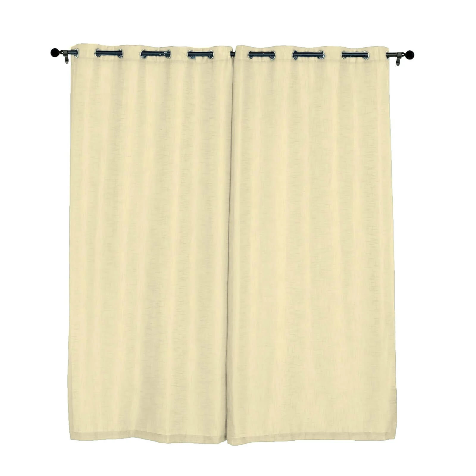 2 Pack Handmade Ivory Faux Linen Curtains Curtain Panels With Chrome Grommets 52"x96" - Image 14