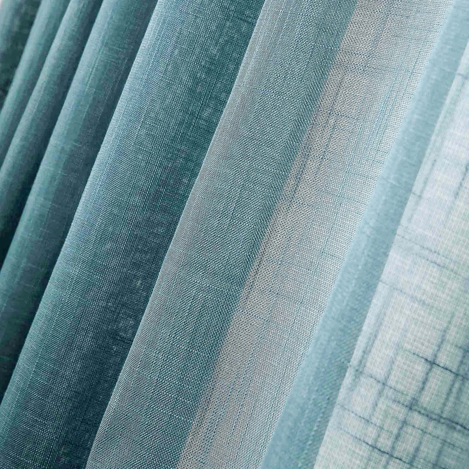 2 Pack Handmade Light Blue Faux Linen Curtains Curtain Panels With Chrome Grommets 52"x84" - Image 10