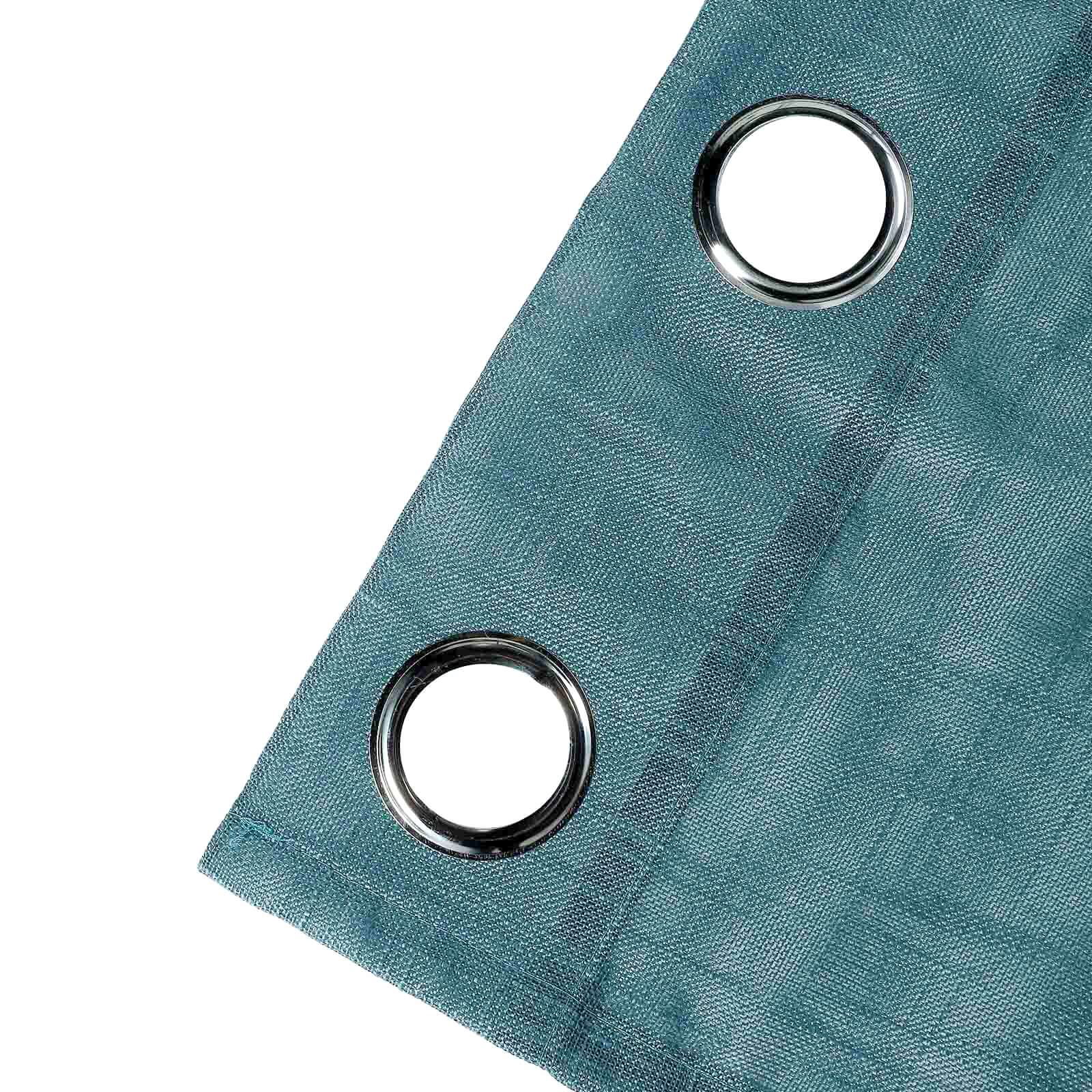 2 Pack Handmade Light Blue Faux Linen Curtains Curtain Panels With Chrome Grommets 52"x84" - Image 15
