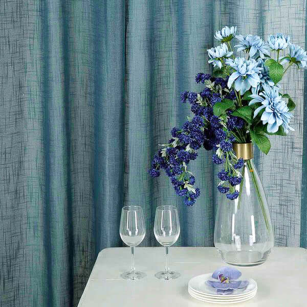 2 Pack Handmade Light Blue Faux Linen Curtains Curtain Panels With Chrome Grommets 52"x84" - Image 9