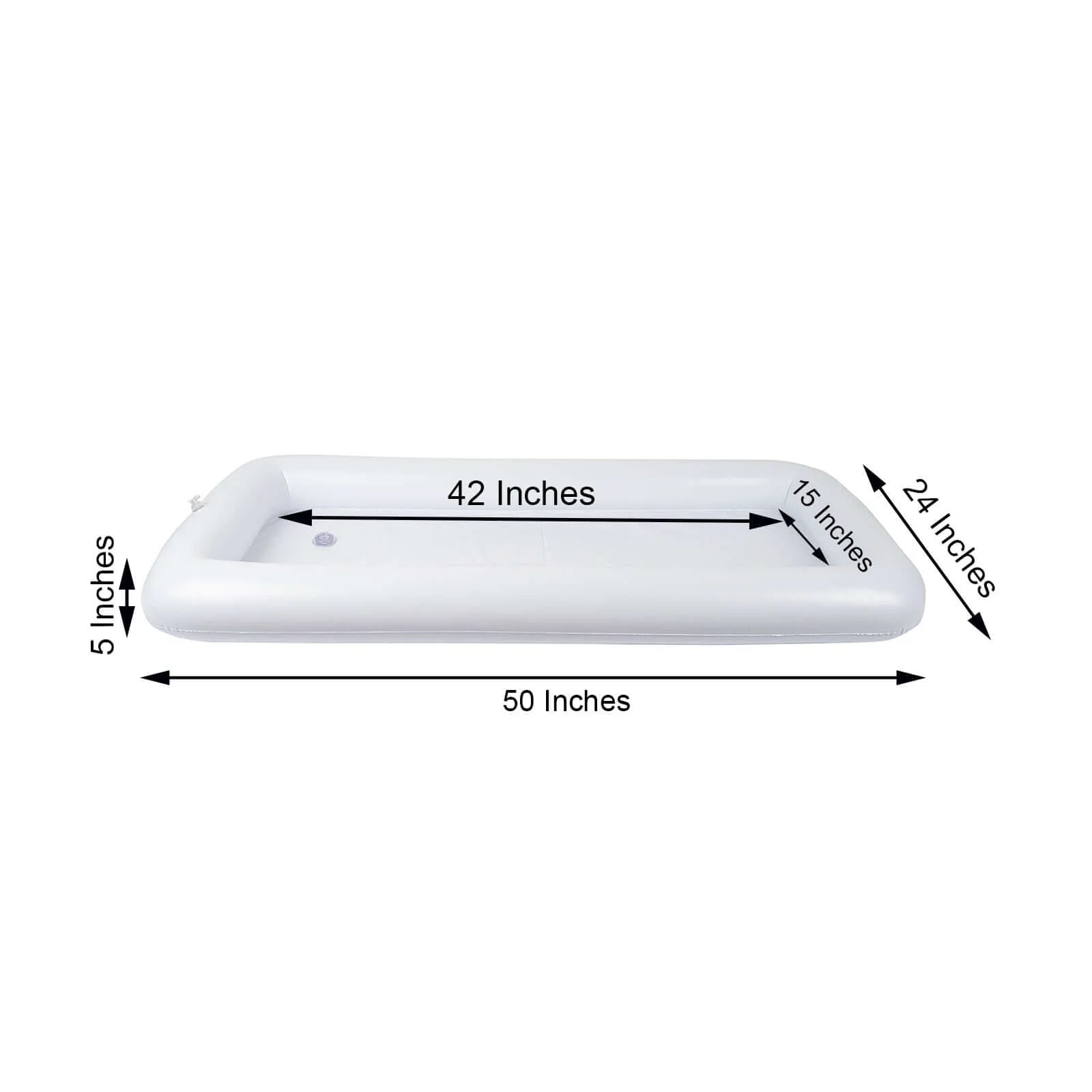 2-Pack Inflatable Buffet Serving Bars 50"x24" with Drain Plug - Ice Coolers for BBQs and Pool Parties - Image 3
