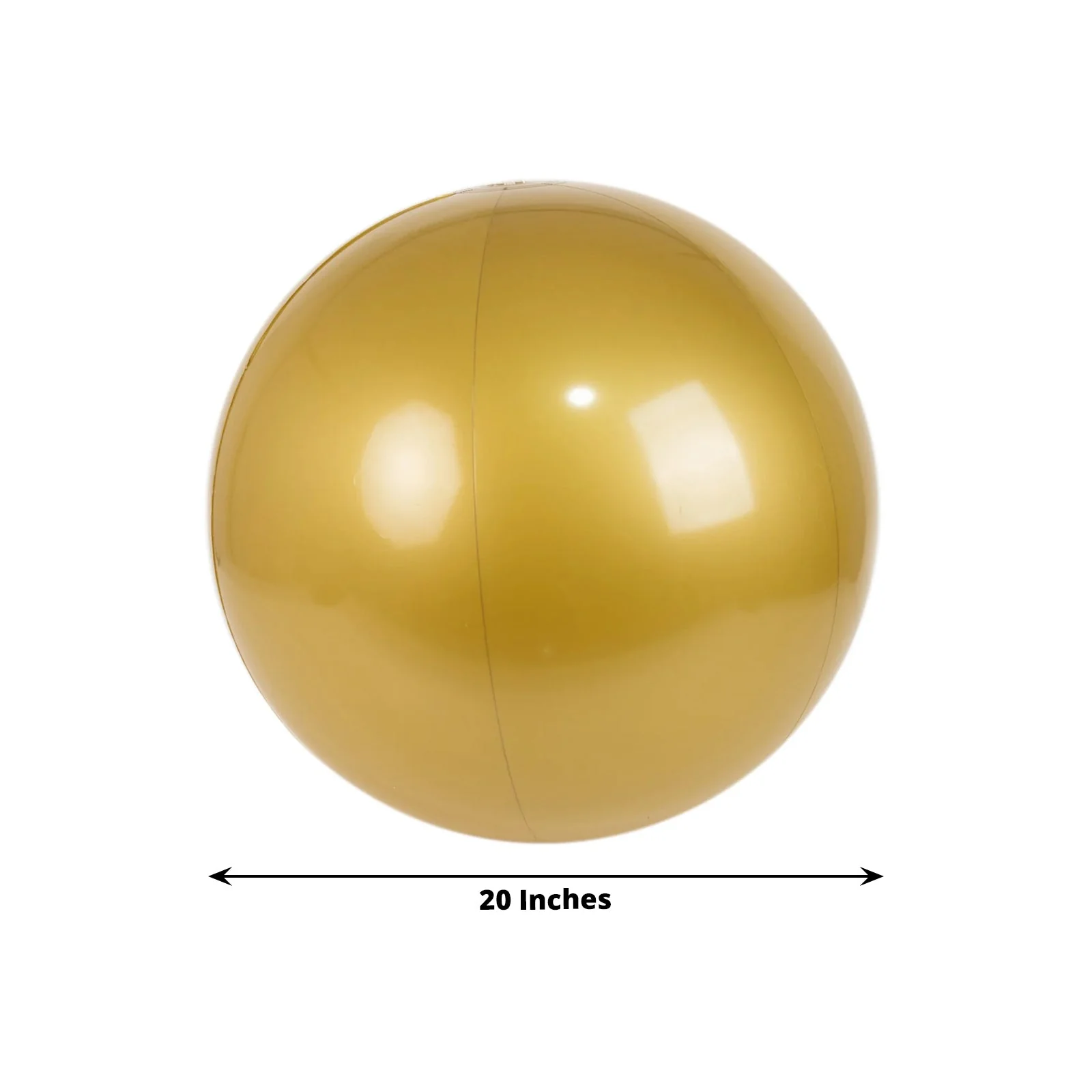 2 Pack Inflatable Gold Decorative Balls - 20" Round Vinyl Pool and Party Balls, Lightweight & Fun - Image 2