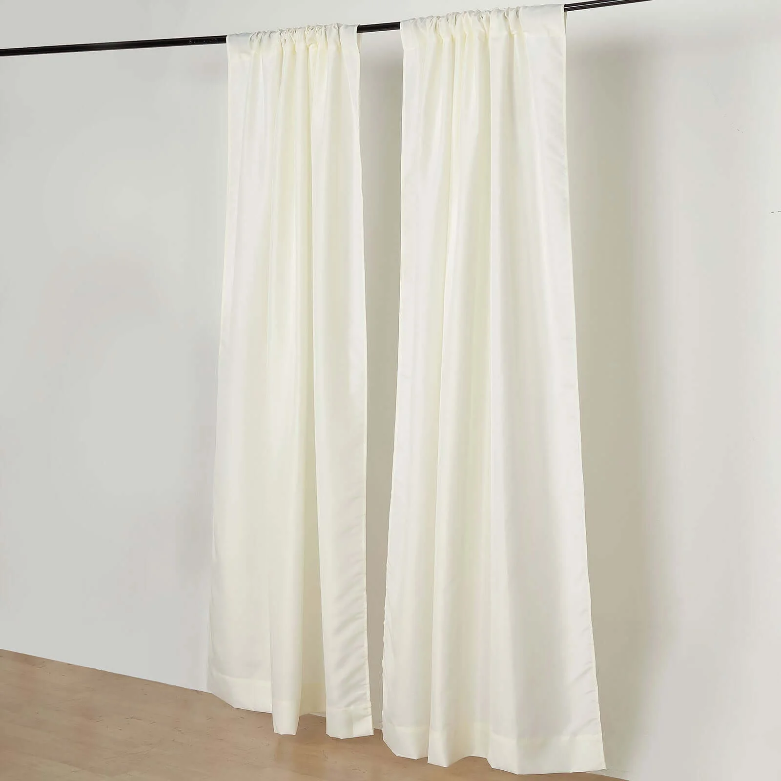 2 Pack 5ftx8ft Ivory Polyester Backdrop Drape Curtains With Rod Pockets, Event Divider Panels 130GSM - Image 6