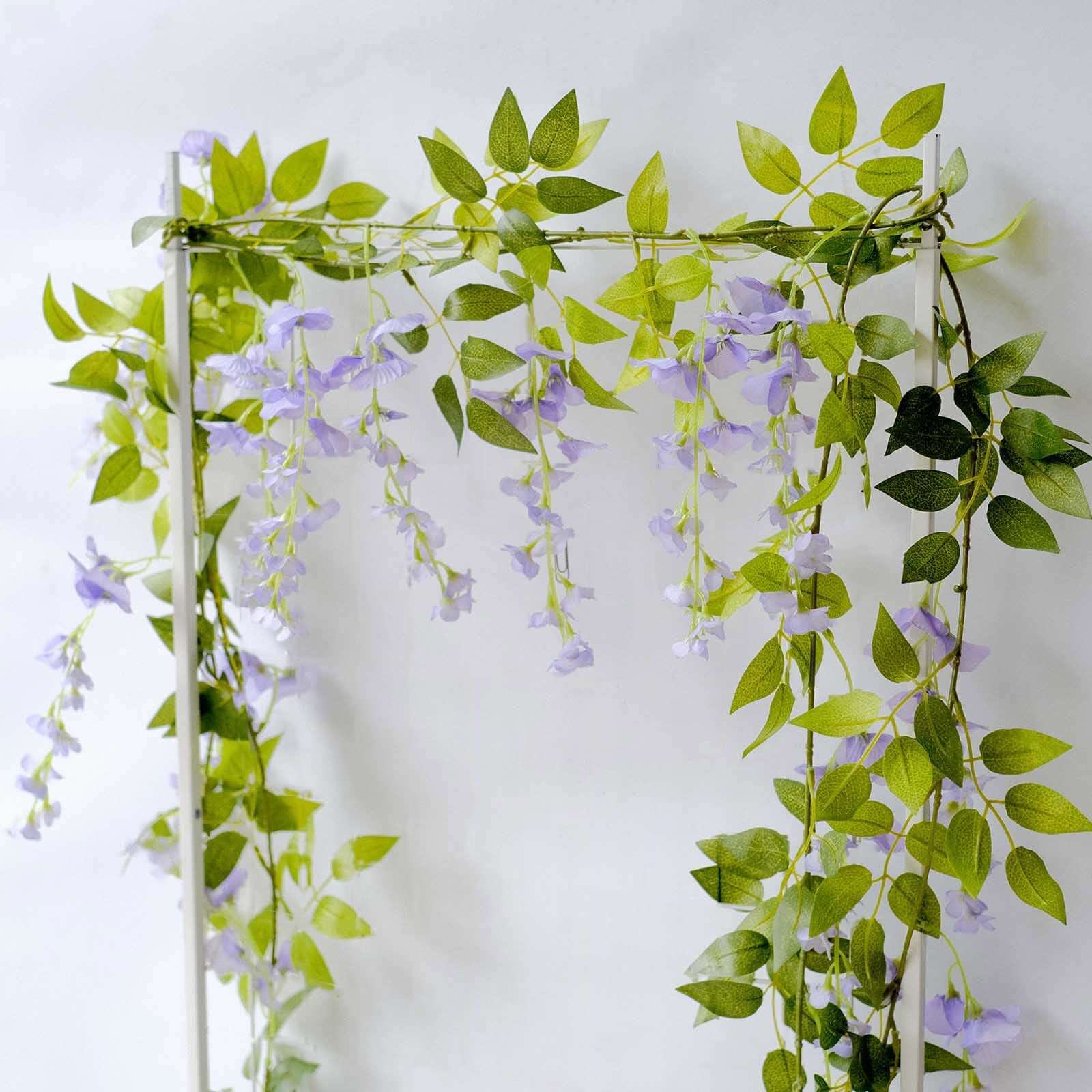 2 Pack Lavender Lilac Silk Wisteria Flower Garland Hanging Vines, Artificial Floral Garland Wedding Arch Decor - 6ft - Image 2