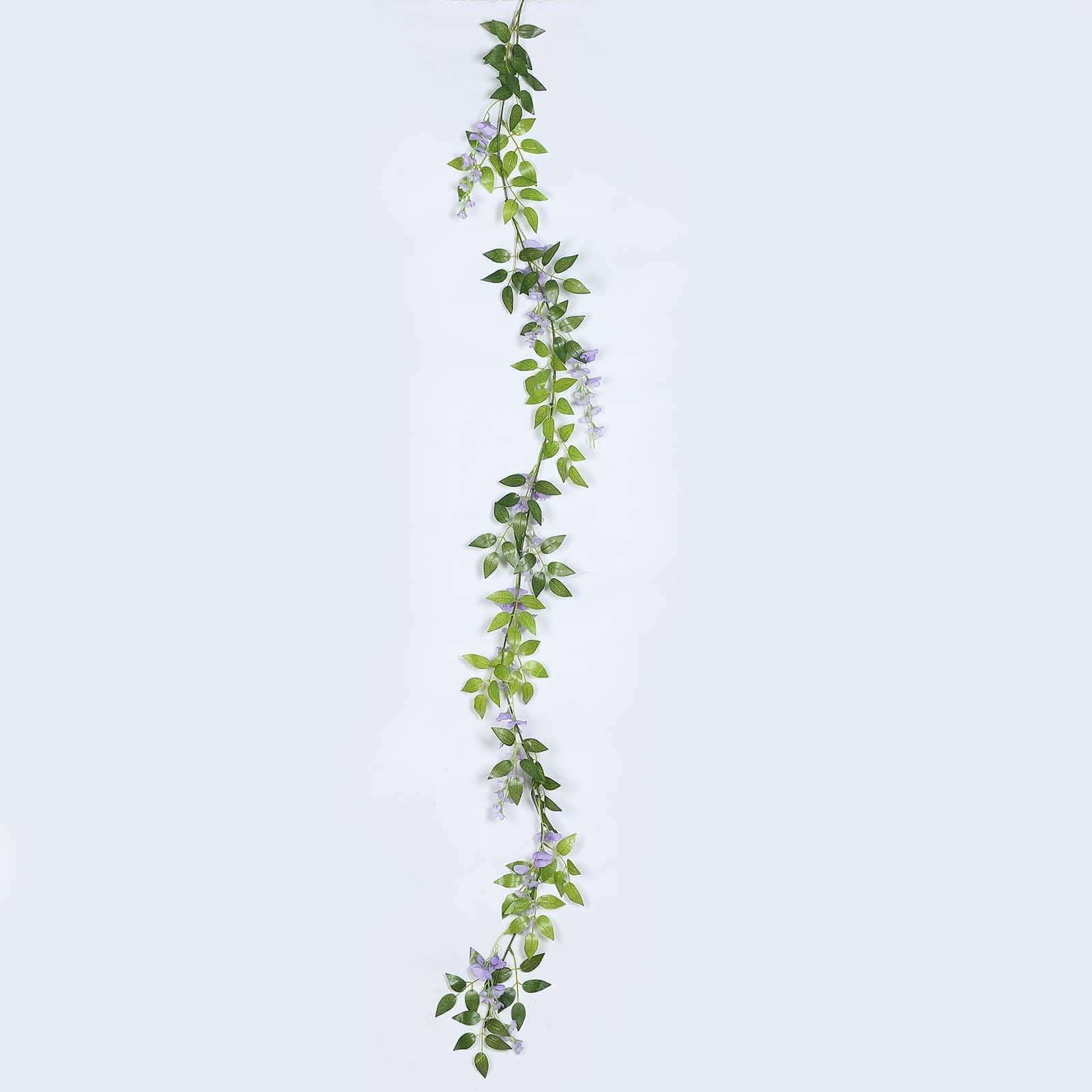 2 Pack Lavender Lilac Silk Wisteria Flower Garland Hanging Vines, Artificial Floral Garland Wedding Arch Decor - 6ft - Image 7