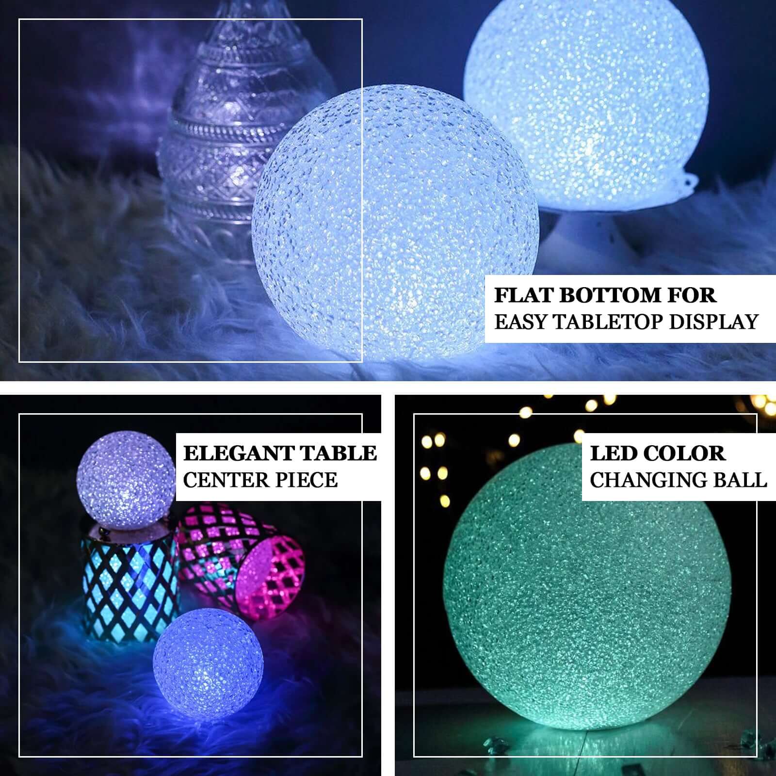 2-Pack LED Ball Light Centerpieces 6" - Color Changing Battery Operated Light Globes - Image 4