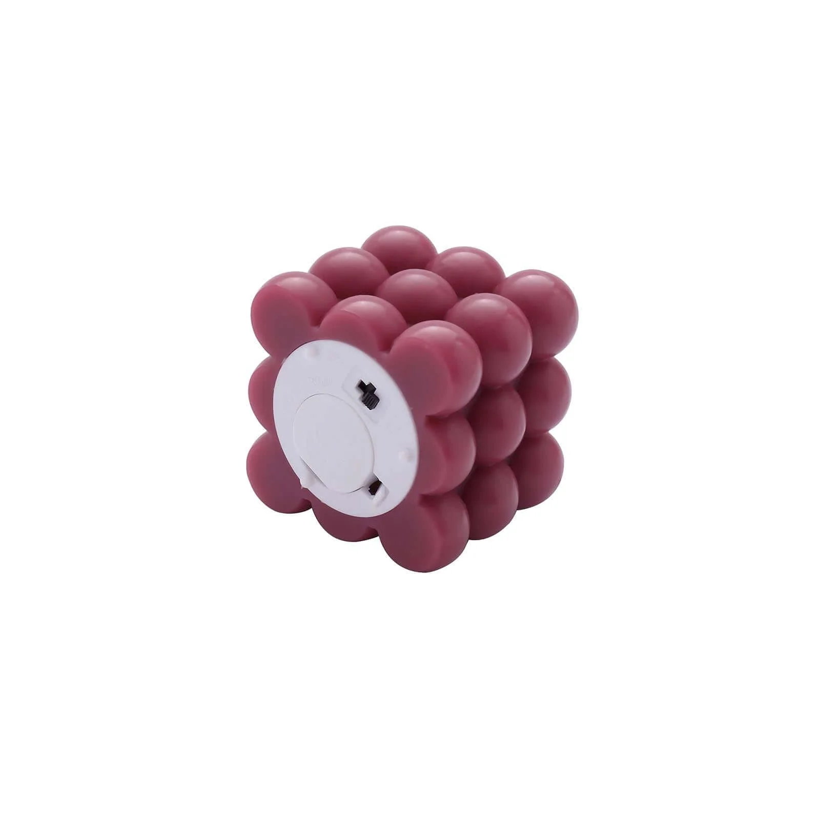 2-Pack LED Bubble Candles Burgundy 2" - Flameless Warm White Flickering Battery Operated Cube Lighting - Image 12