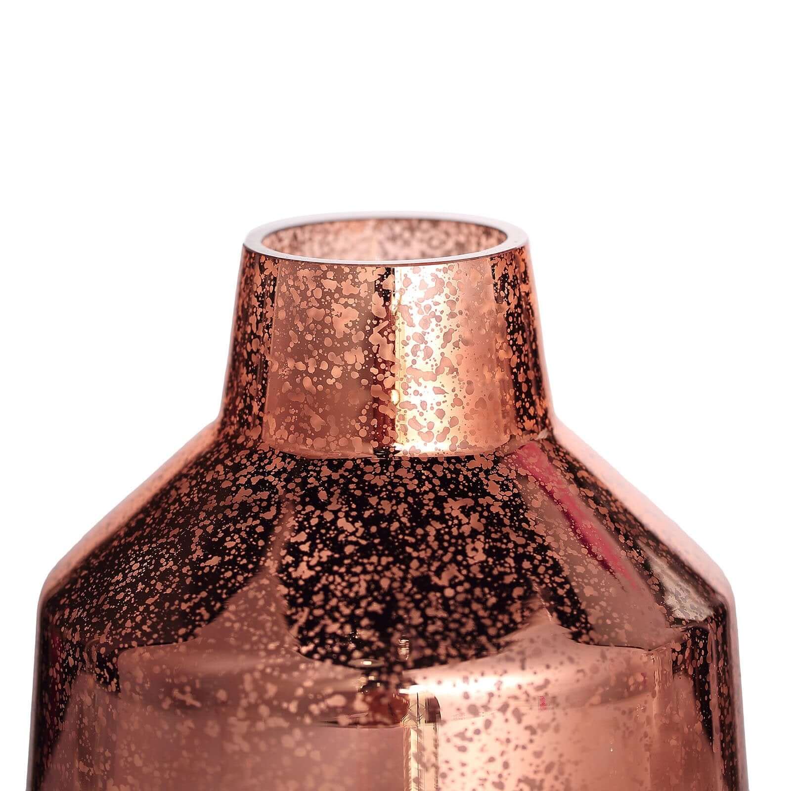 2-Pack Mercury Glass Vases Vessel Design 8" Rose Gold - Decorative Floral Wedding Centerpieces - Image 12