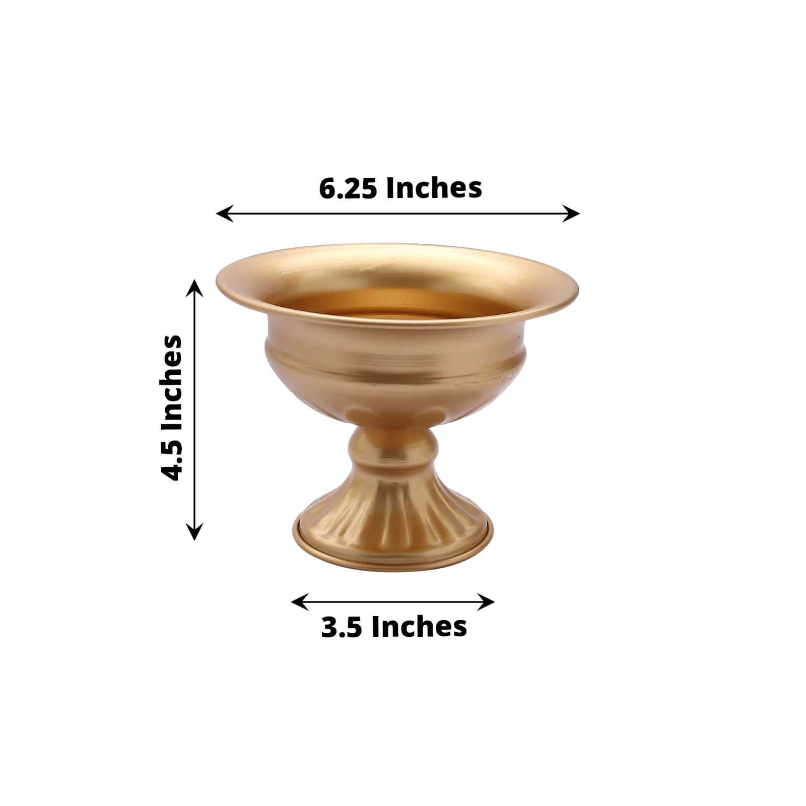 2-Pack Metal Flower Vases Pedestal 4" Wine Goblet Style Gold - Antique Mini Compote Vase for Luxurious Table Decor - Image 3