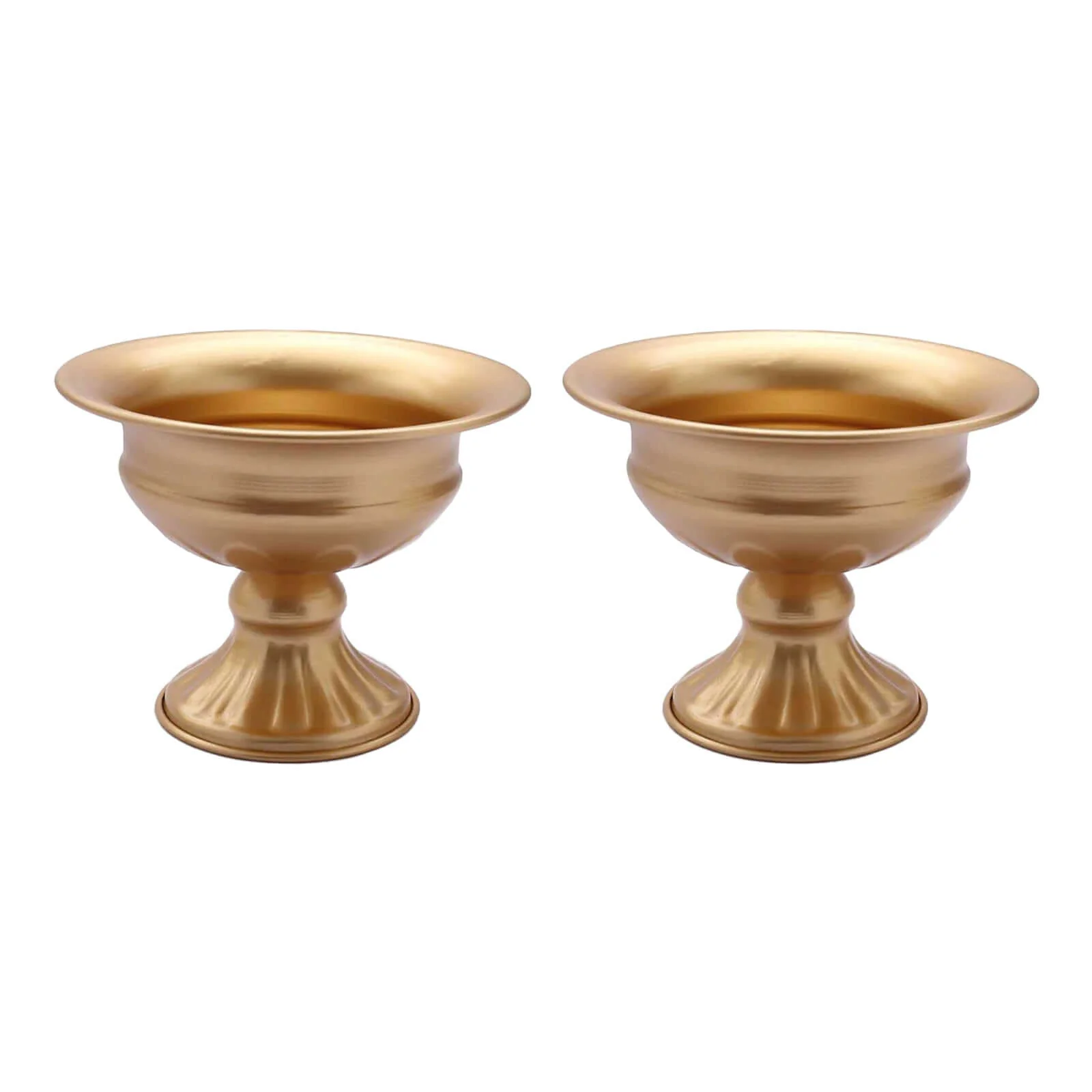 2-Pack Metal Flower Vases Pedestal 4" Wine Goblet Style Gold - Antique Mini Compote Vase for Luxurious Table Decor - Image 6