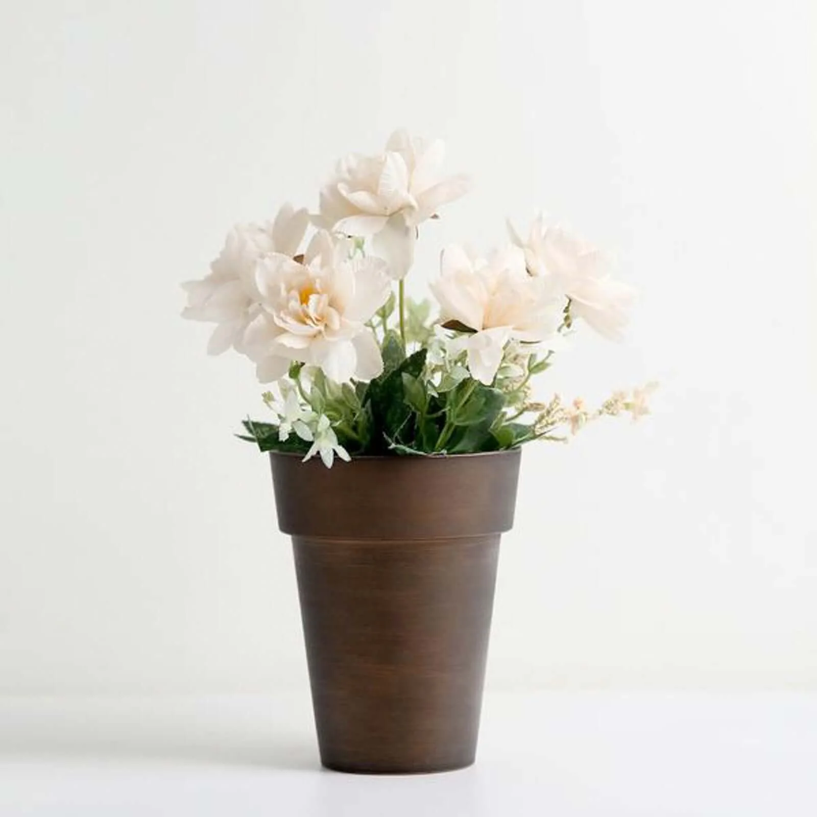 2-Pack Plastic Flower Plant Pots 6" Medium Rustic Brown - Indoor Decorative Planters - Image 13