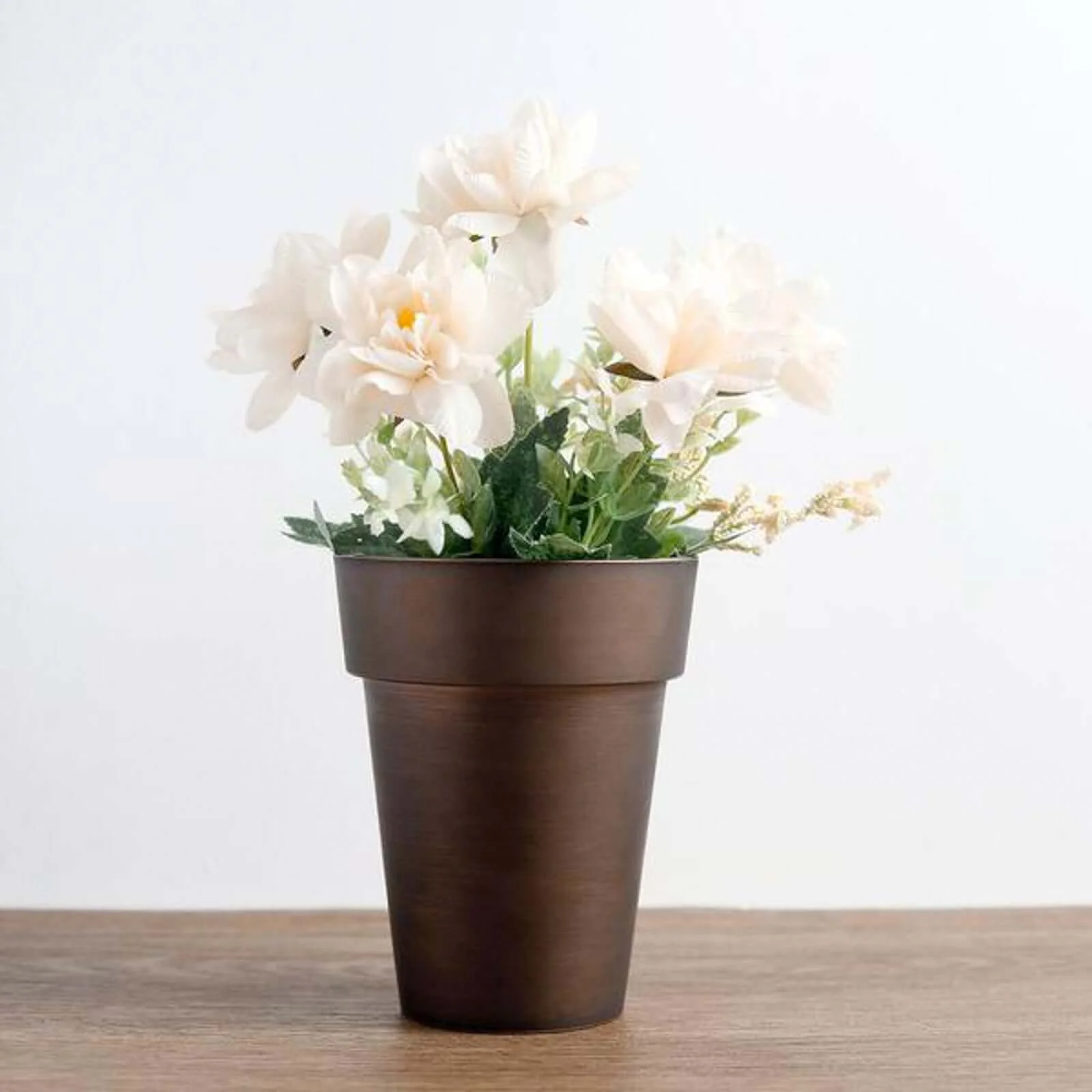 2-Pack Plastic Flower Plant Pots 6" Medium Rustic Brown - Indoor Decorative Planters - Image 9