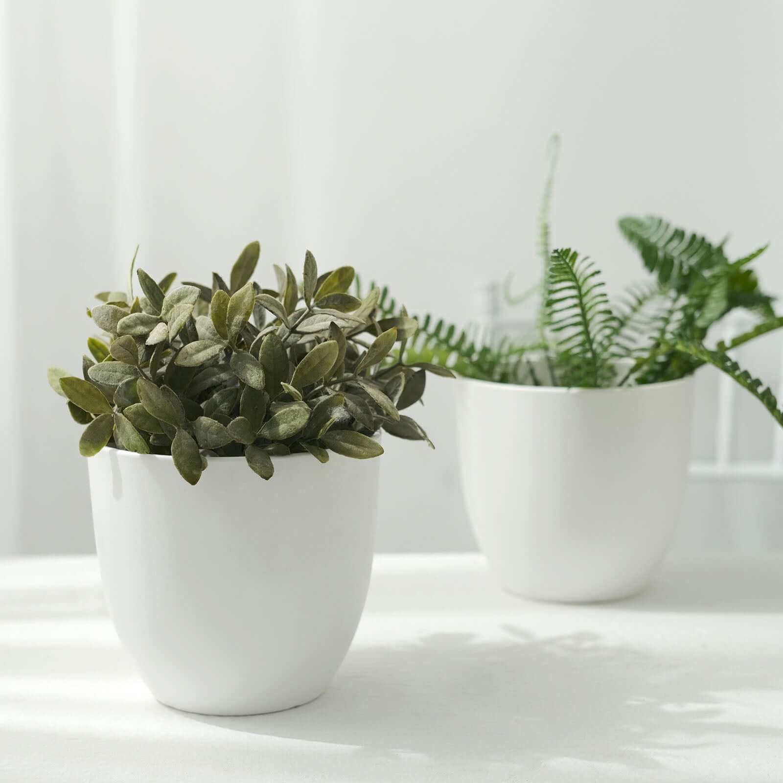 2-Pack Plastic Planter Pots 5.5" White Design - Indoor Plant Pots for Hanging Macrame Holder - Image 9