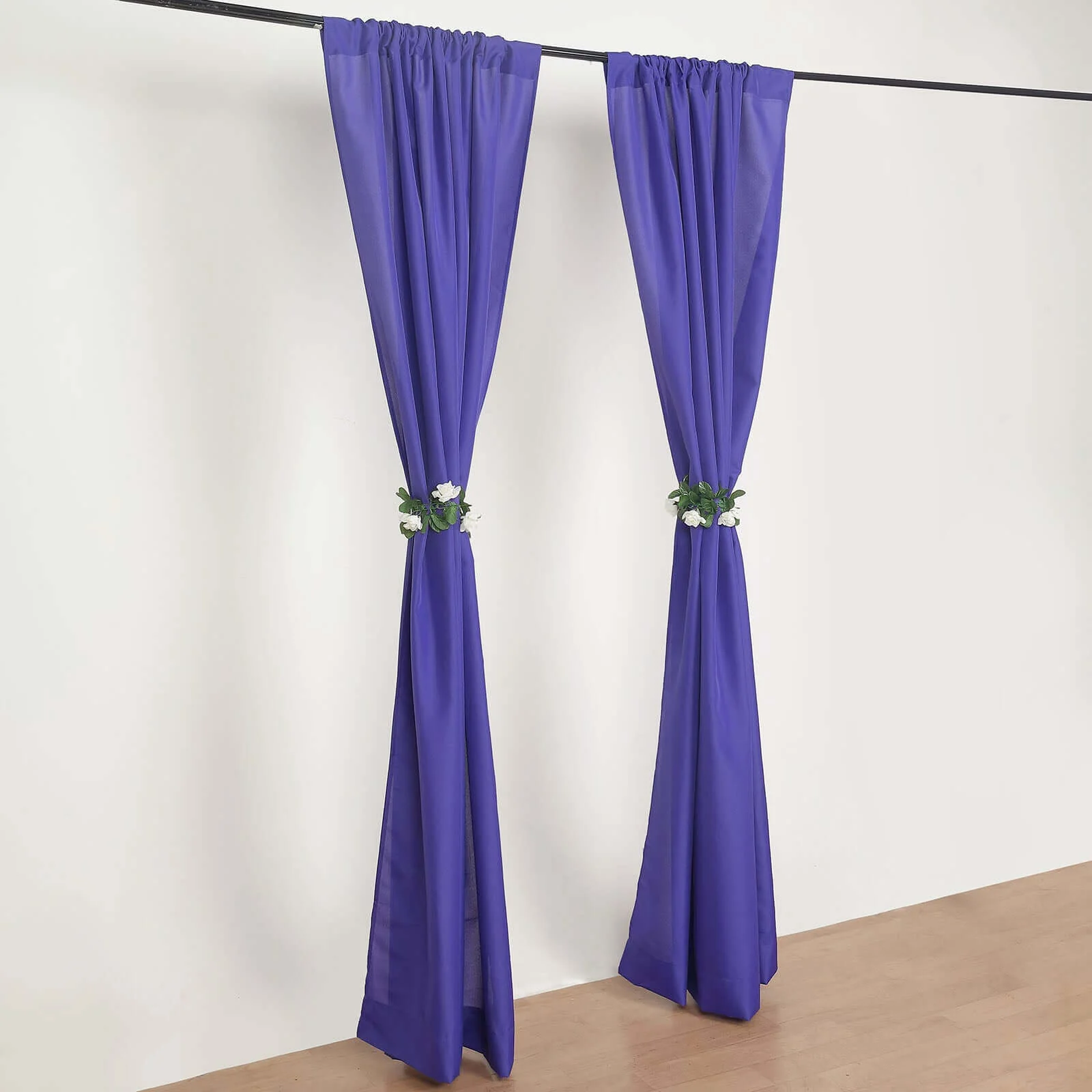 2 Pack 5ftx8ft Purple Polyester Backdrop Drape Curtains With Rod Pockets, Event Divider Panels 130GSM - Image 3