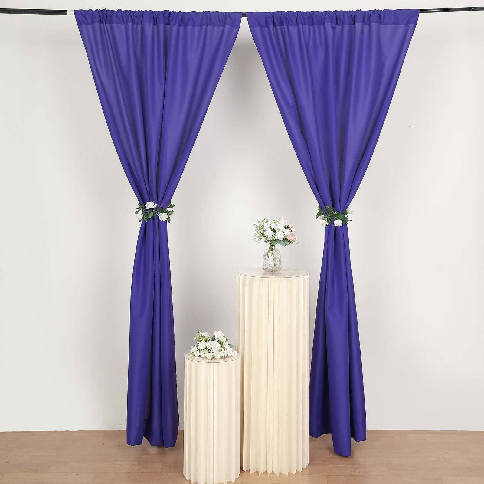 2 Pack 5ftx8ft Purple Polyester Backdrop Drape Curtains With Rod Pockets, Event Divider Panels 130GSM - Image 9