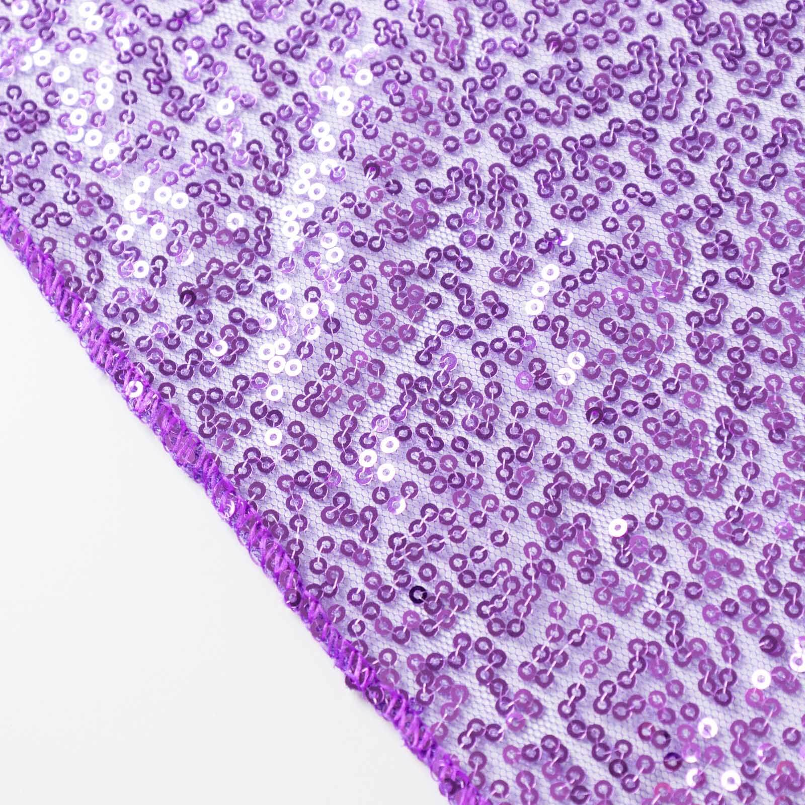 2 Pack Purple Sequin Backdrop Drape Curtains with Rod Pockets, Seamless Glitter Mesh Photo Booth Event Divider Panels - 8ftx2ft - Image 8