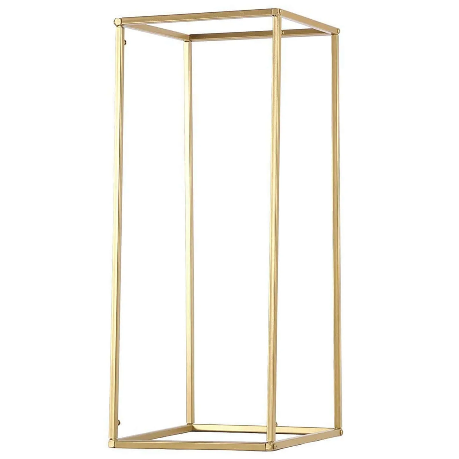 2-Pack Rectangular Gold Metal Wedding Flower Stand 24" Geometric Column Frame - Durable Centerpiece for Stylish Flower Displays - Image 8