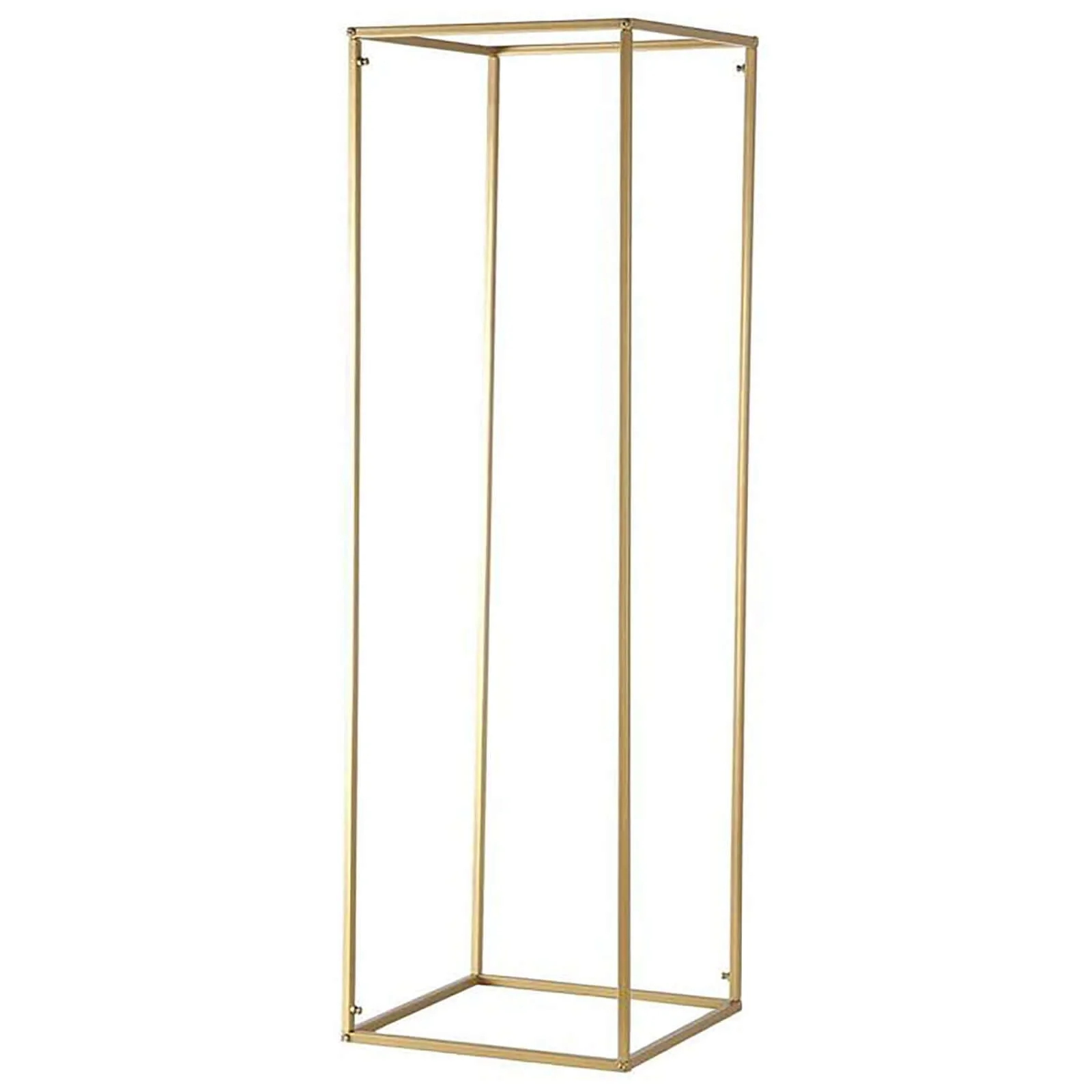 2-Pack Rectangular Gold Metal Wedding Flower Stand 48" Geometric Column Frame - Elevated Pedestal for Luxurious Event Centerpieces - Image 8