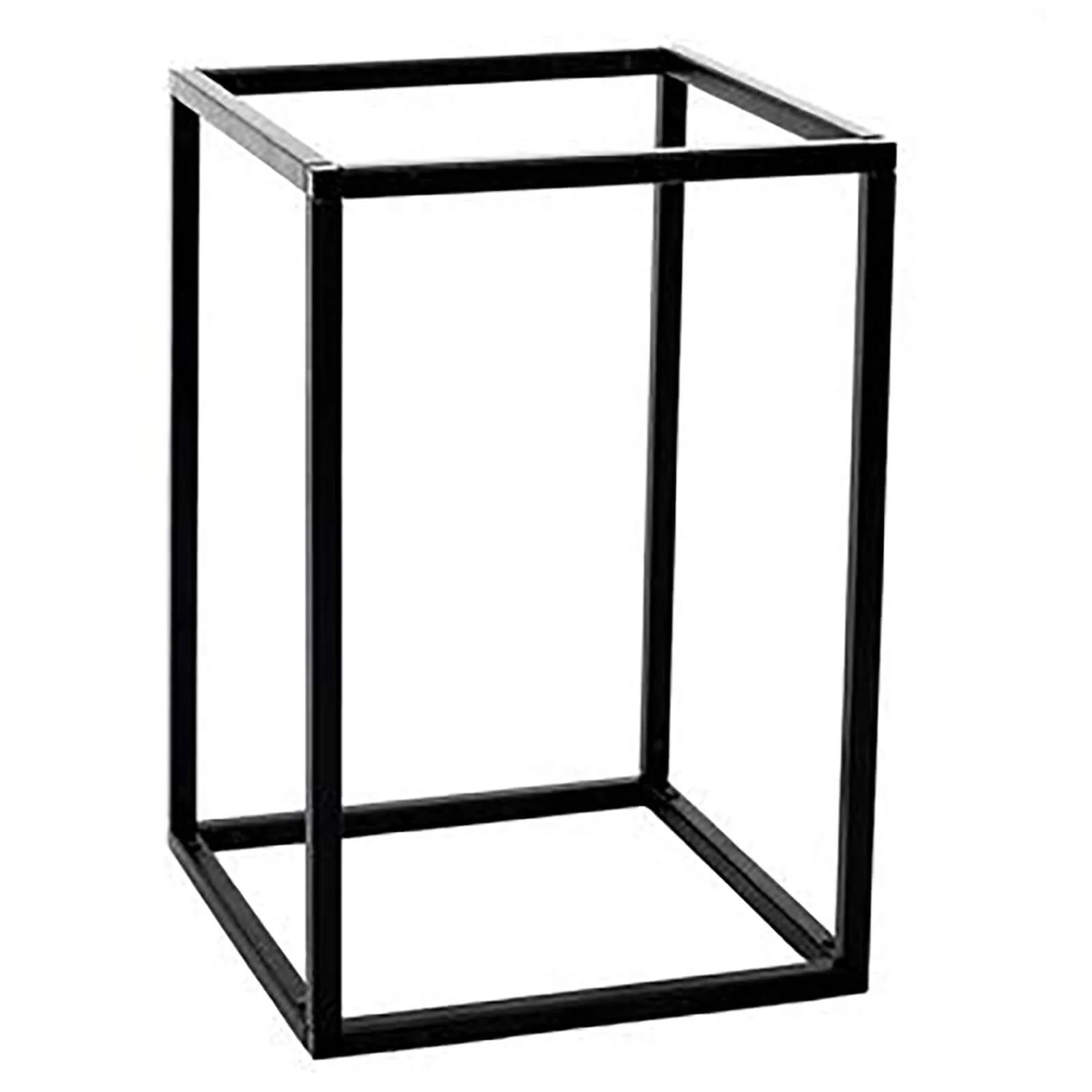 2-Pack Rectangular Matte Black Metal Wedding Flower Stand 12" Geometric Column Frame - Stylish Floral Display for Tablescapes - Image 7